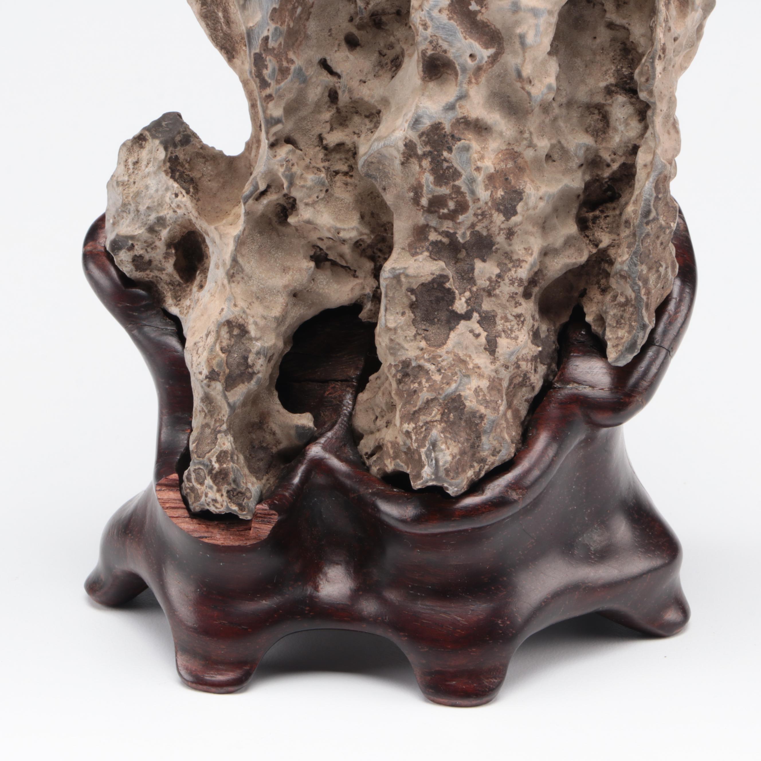 Chinese Scholar's Stone on Fitted Base, 19th Century