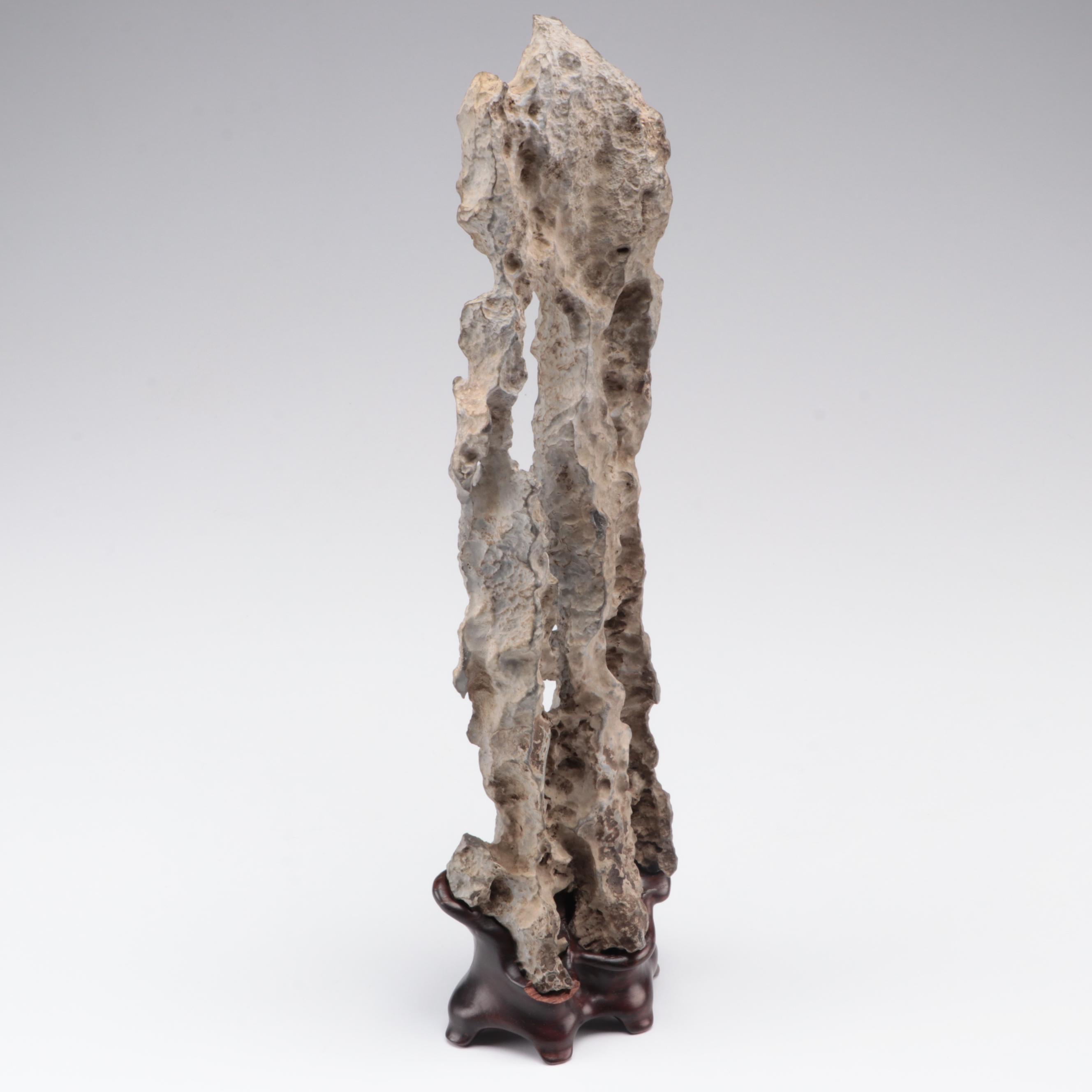 Chinese Scholar's Stone on Fitted Base, 19th Century