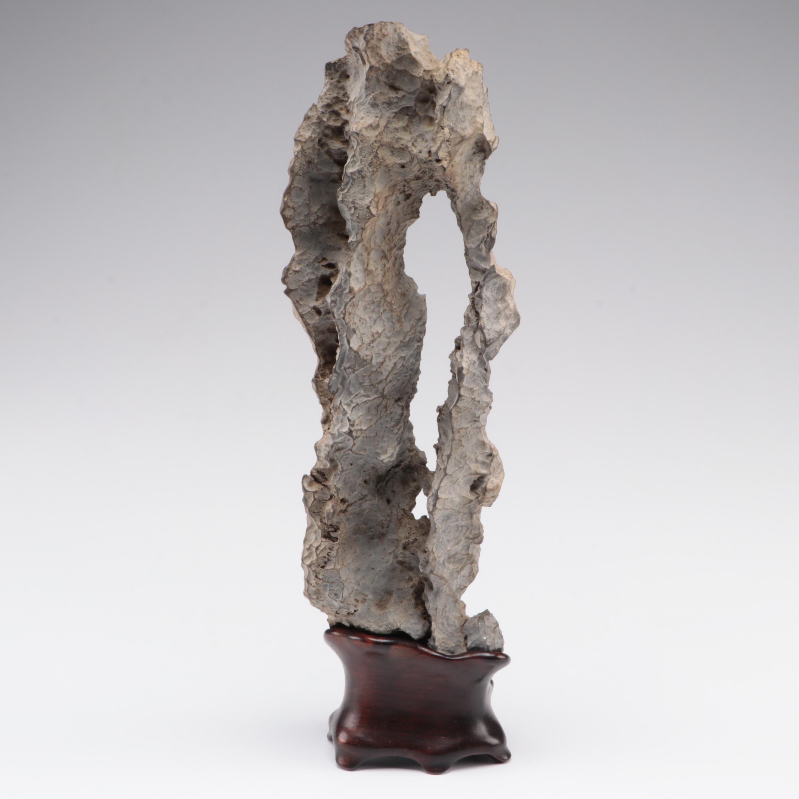 Chinese Scholar's Stone on Fitted Base, 19th Century