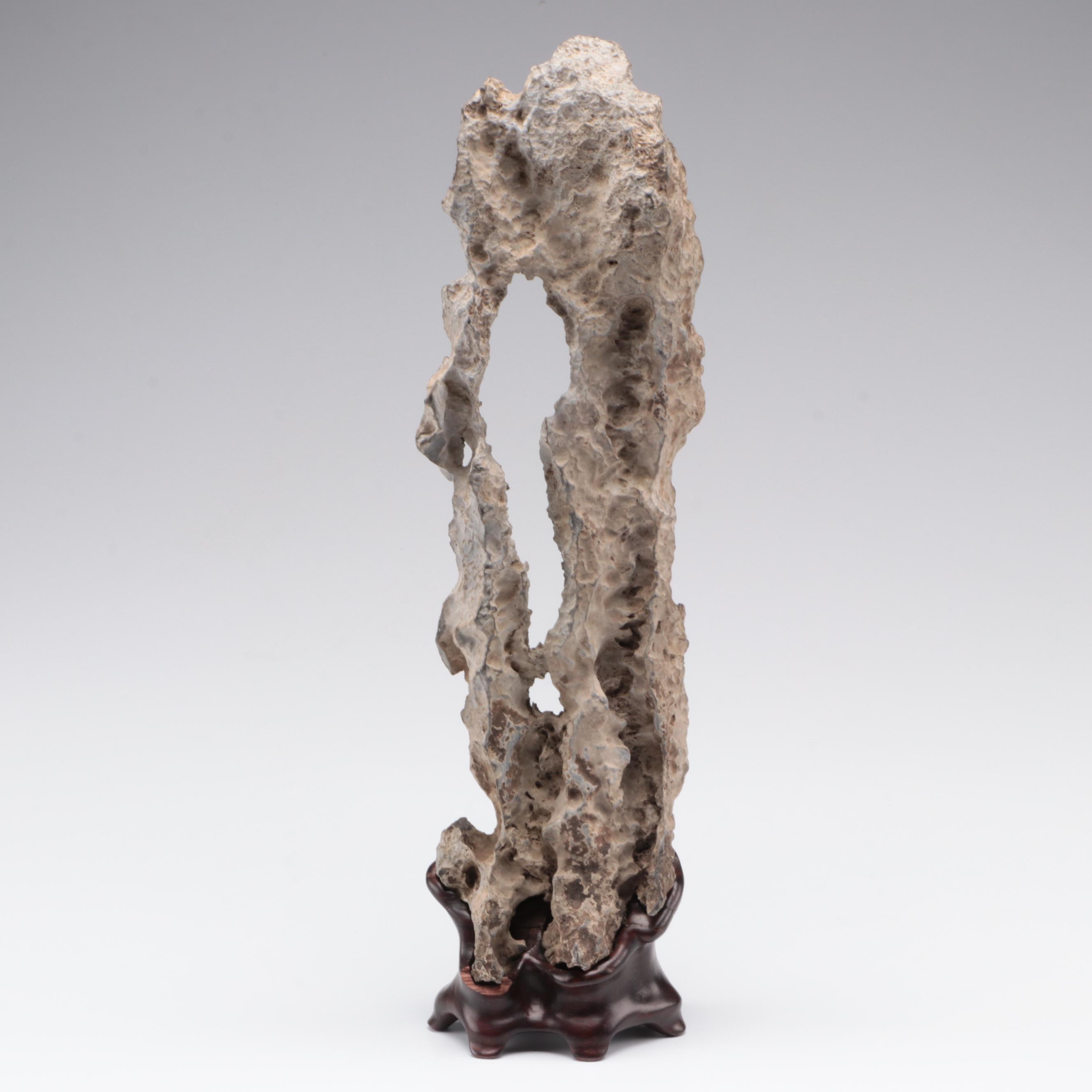 Chinese Scholar's Stone on Fitted Base, 19th Century