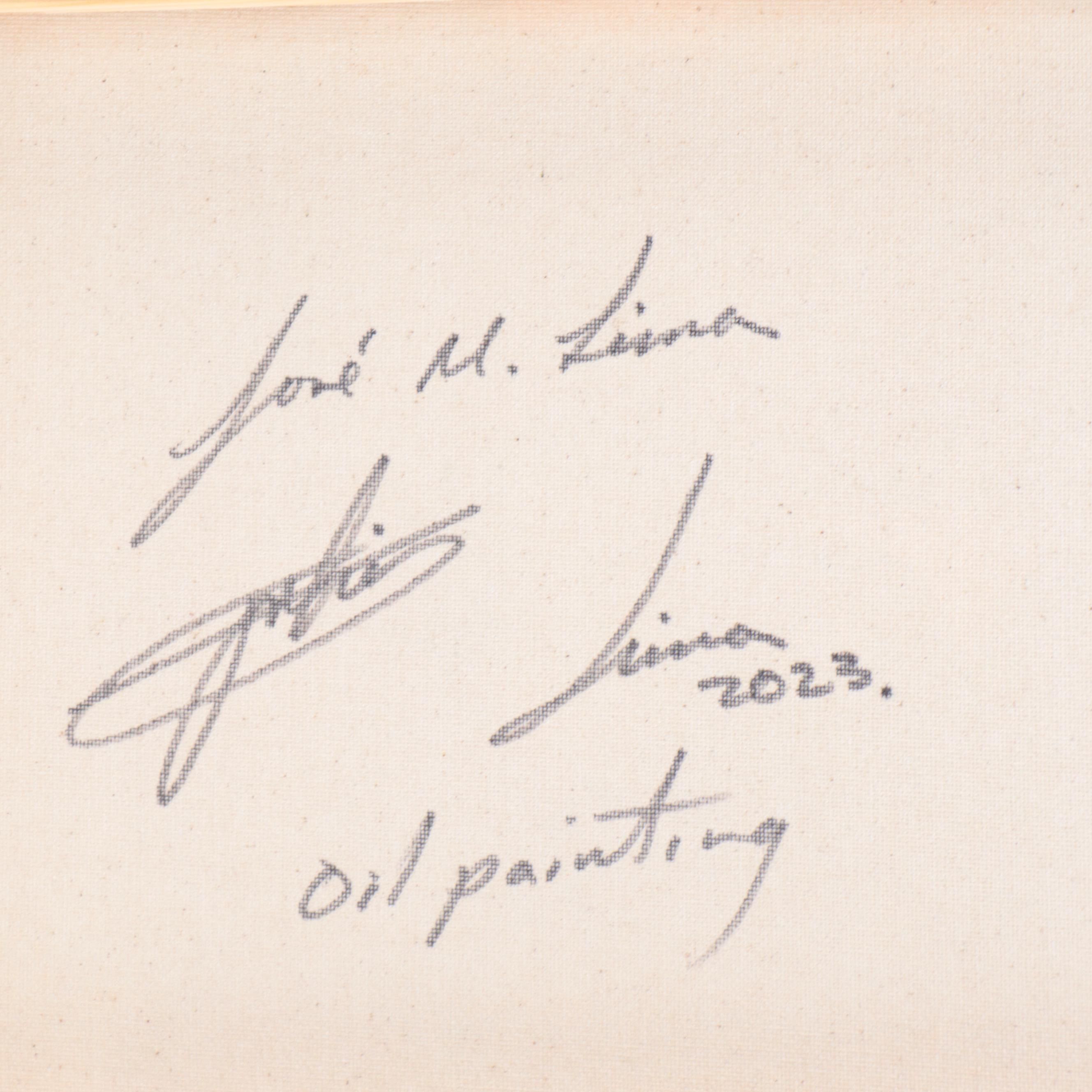 José M. Lima Cubist Style Portrait Oil Painting, 2023