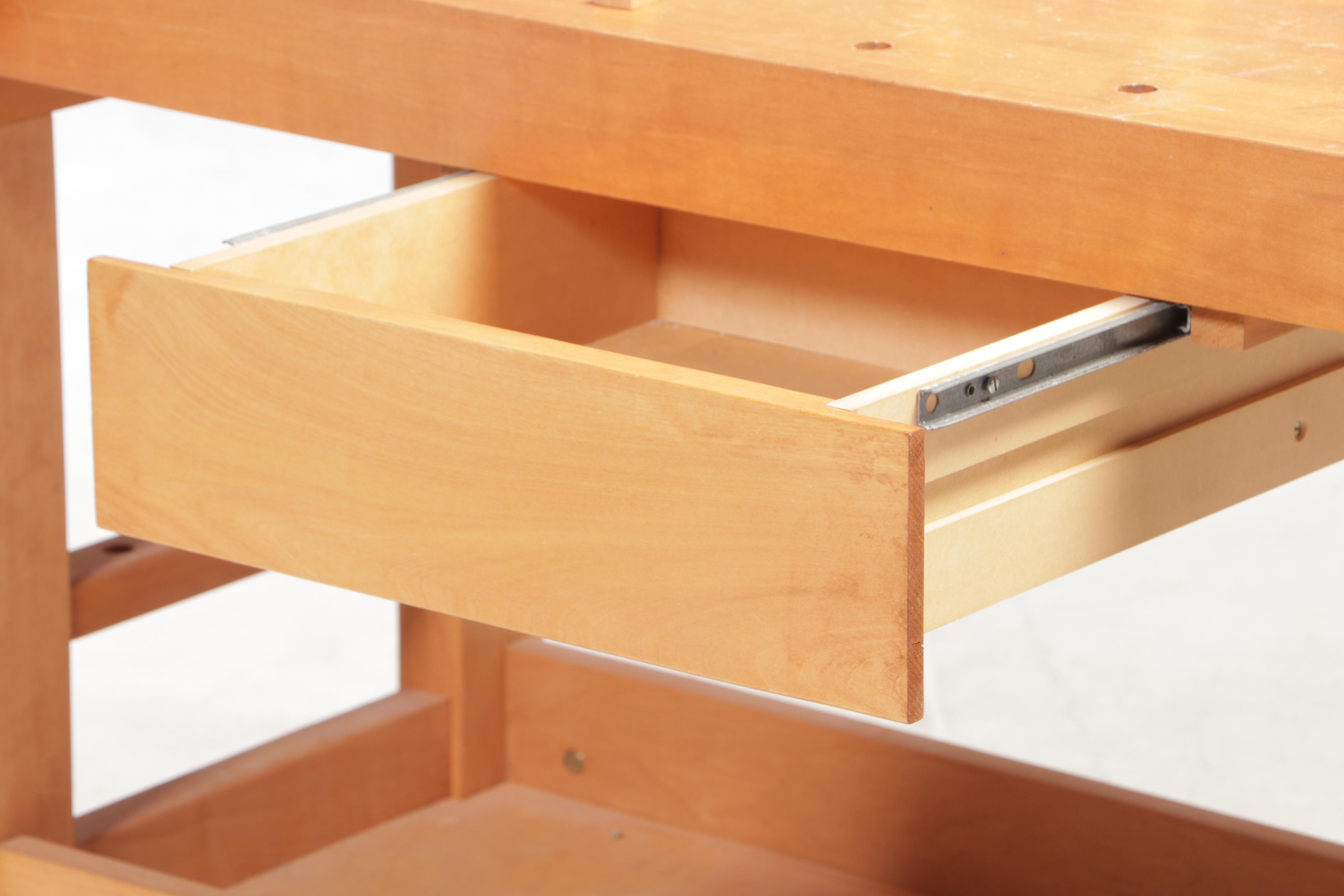 Maple Two-Tier Work Bench with Vices