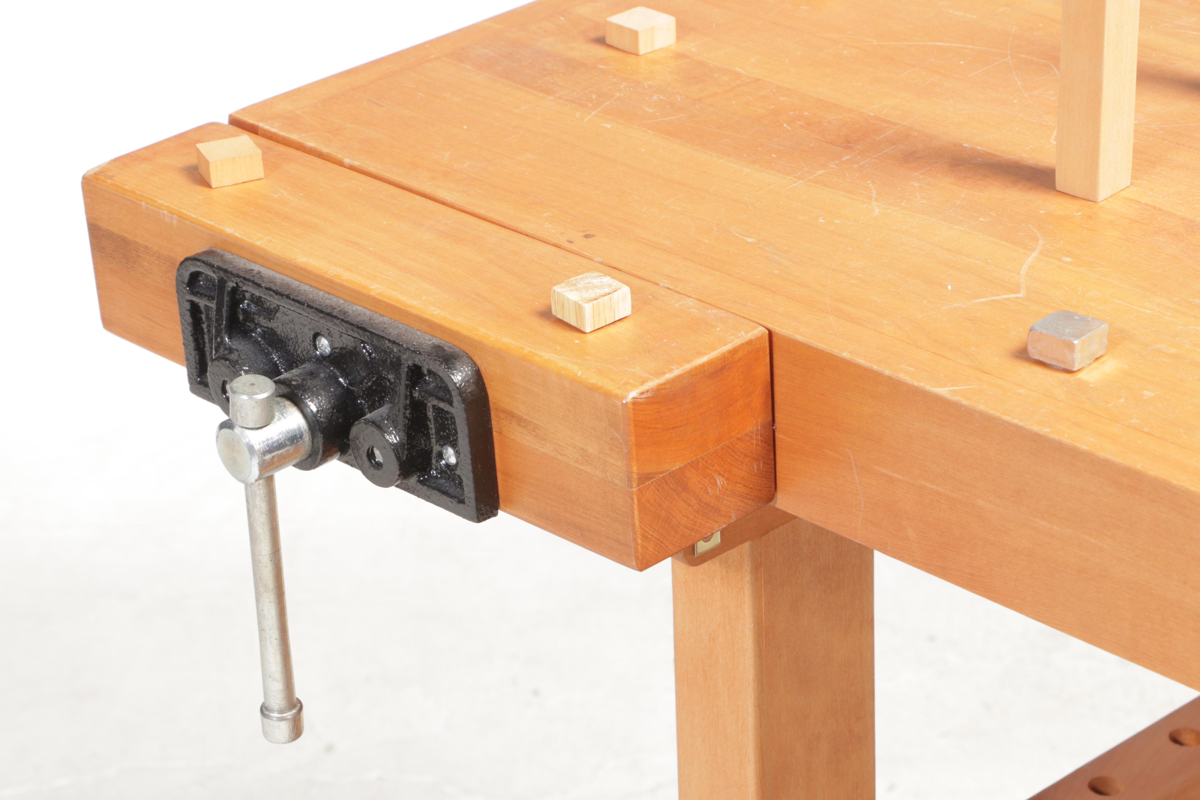 Maple Two-Tier Work Bench with Vices
