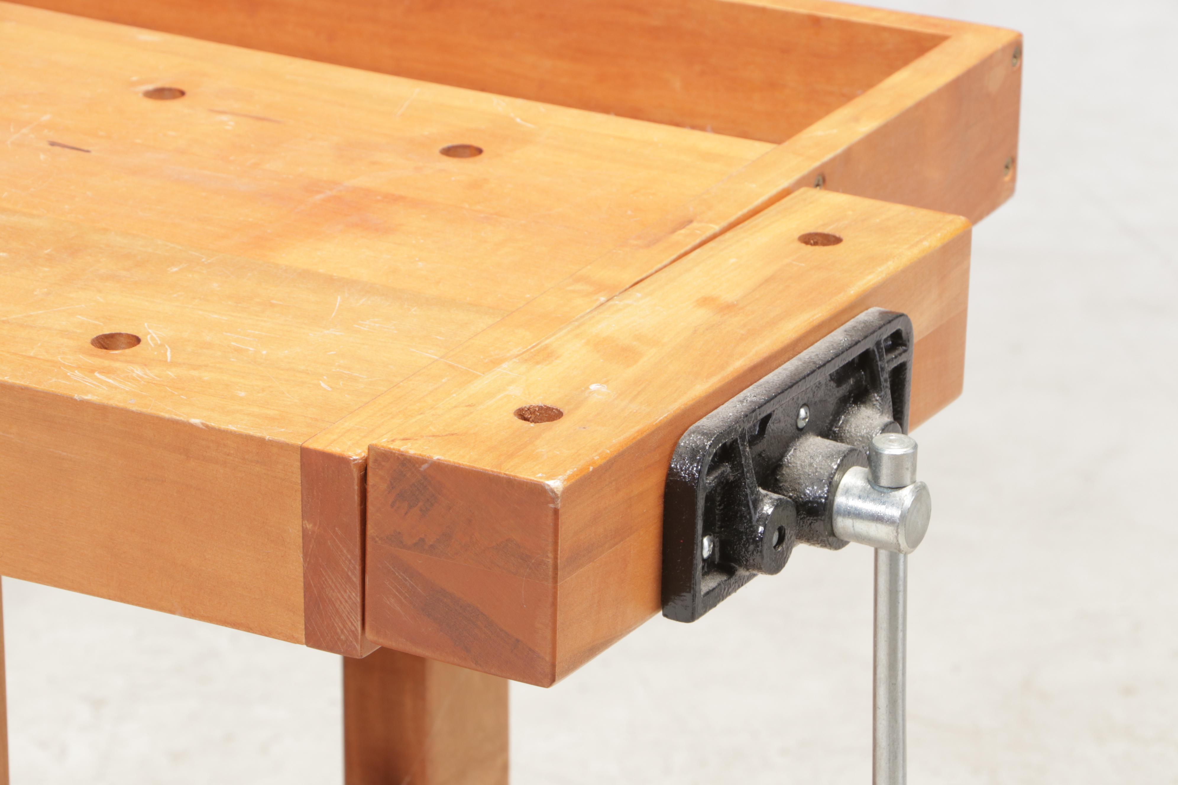Maple Two-Tier Work Bench with Vices