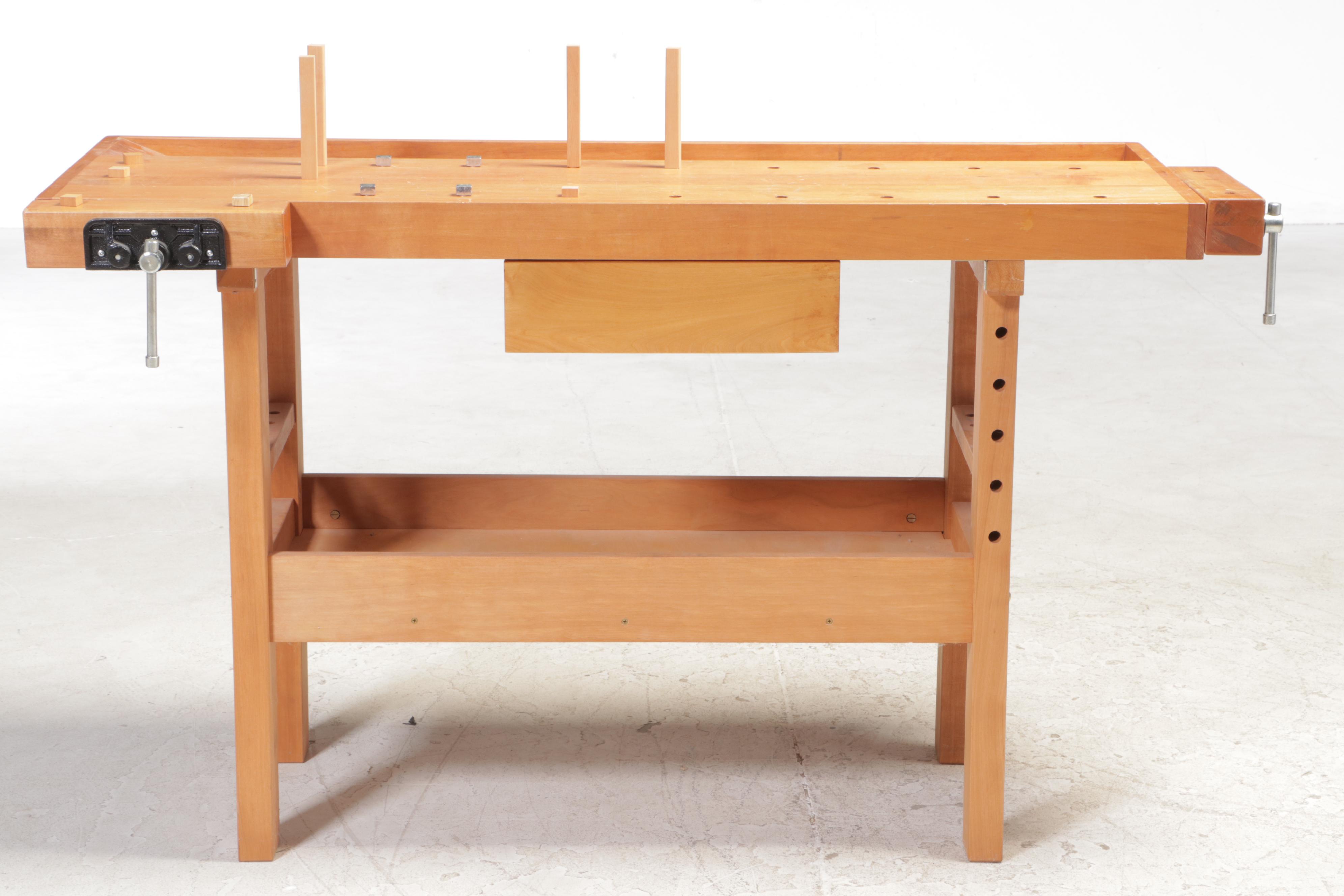 Maple Two-Tier Work Bench with Vices