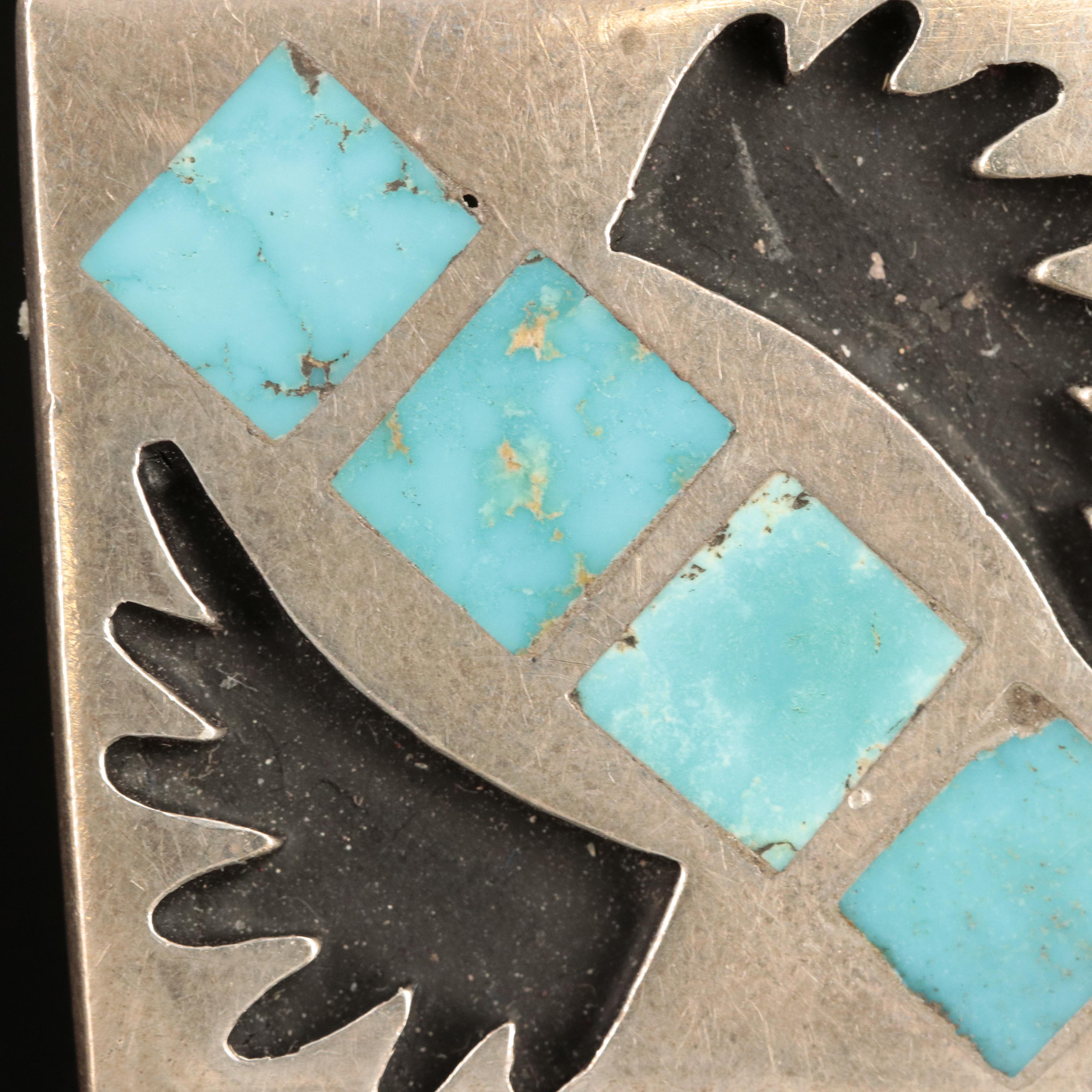 Southwestern Style Sterling Turquoise Cufflinks