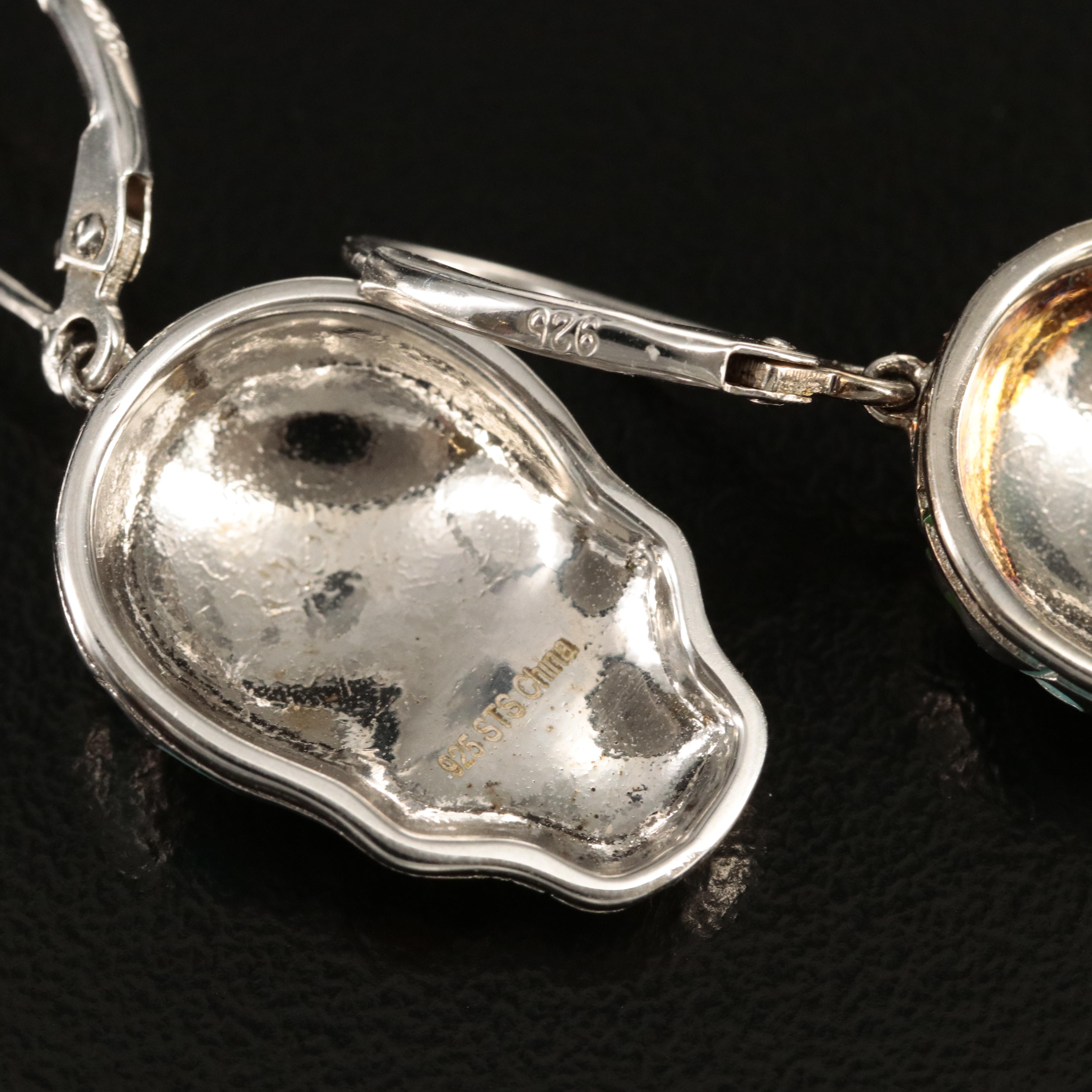 Sterling Calavera Enamel Earrings