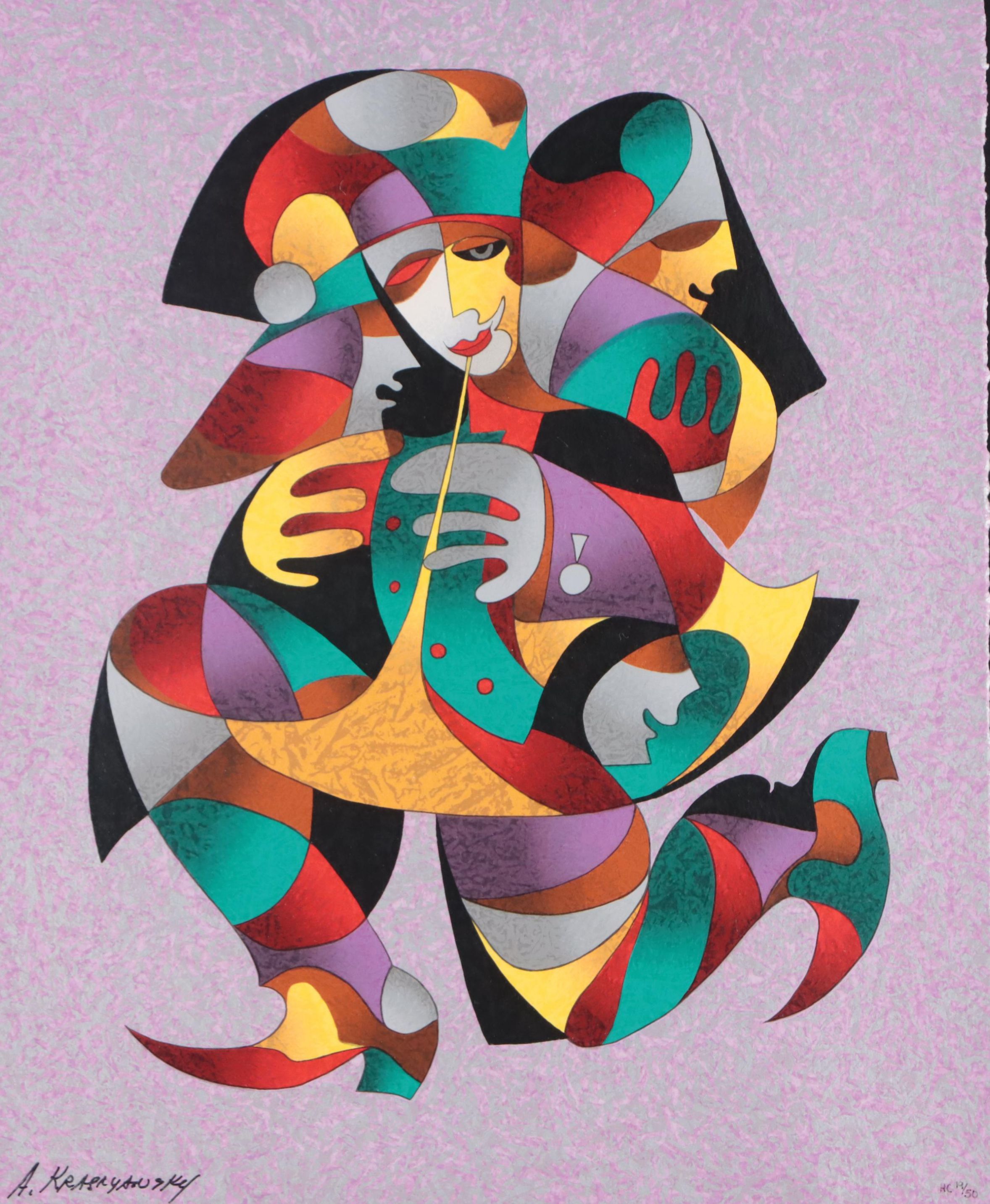 Anatole Krasnyansky Serigraph "Running Jester II," 2003