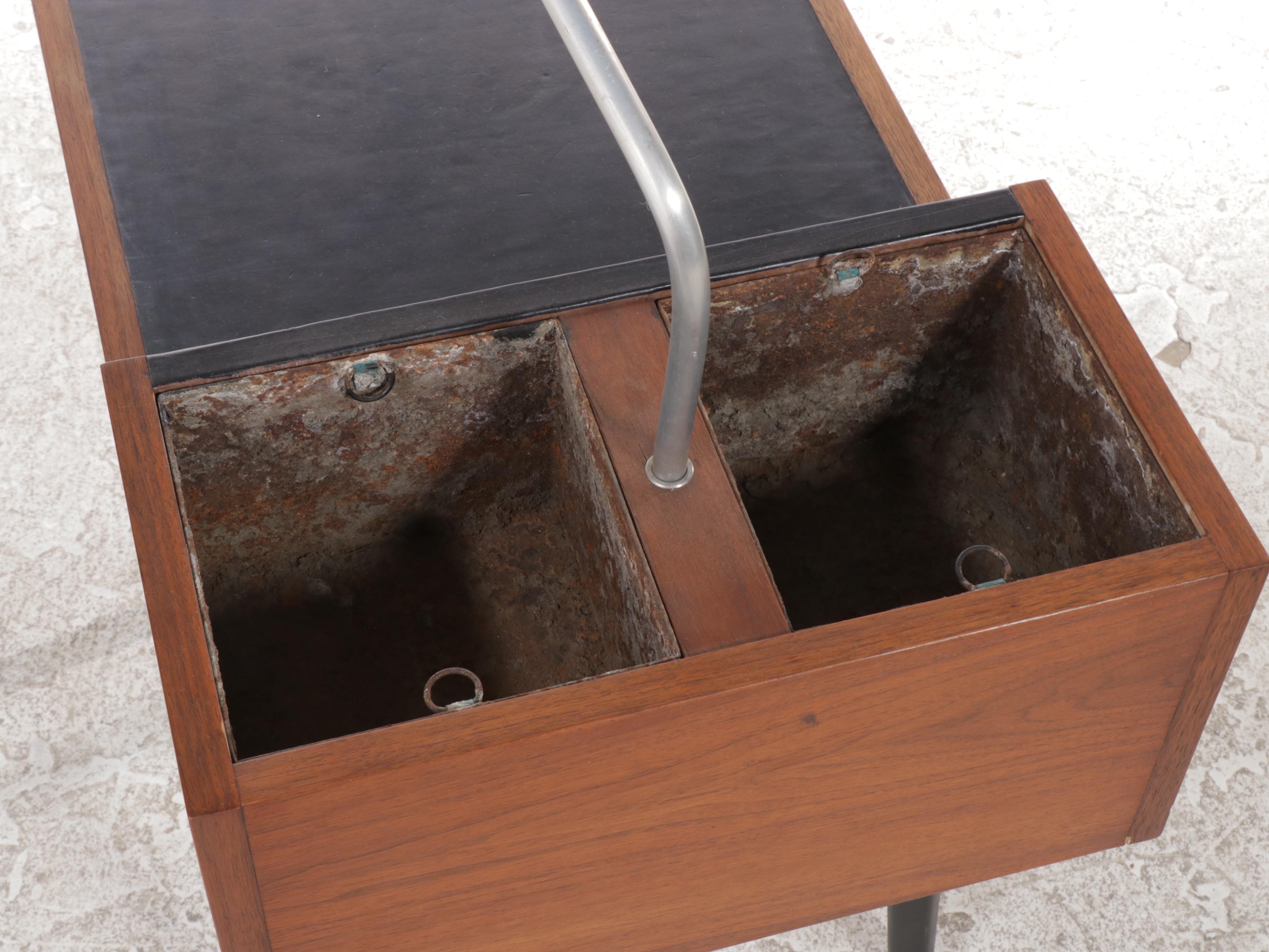 George Nelson for Herman Miller Walnut Planter and Integrated Lamp End Table