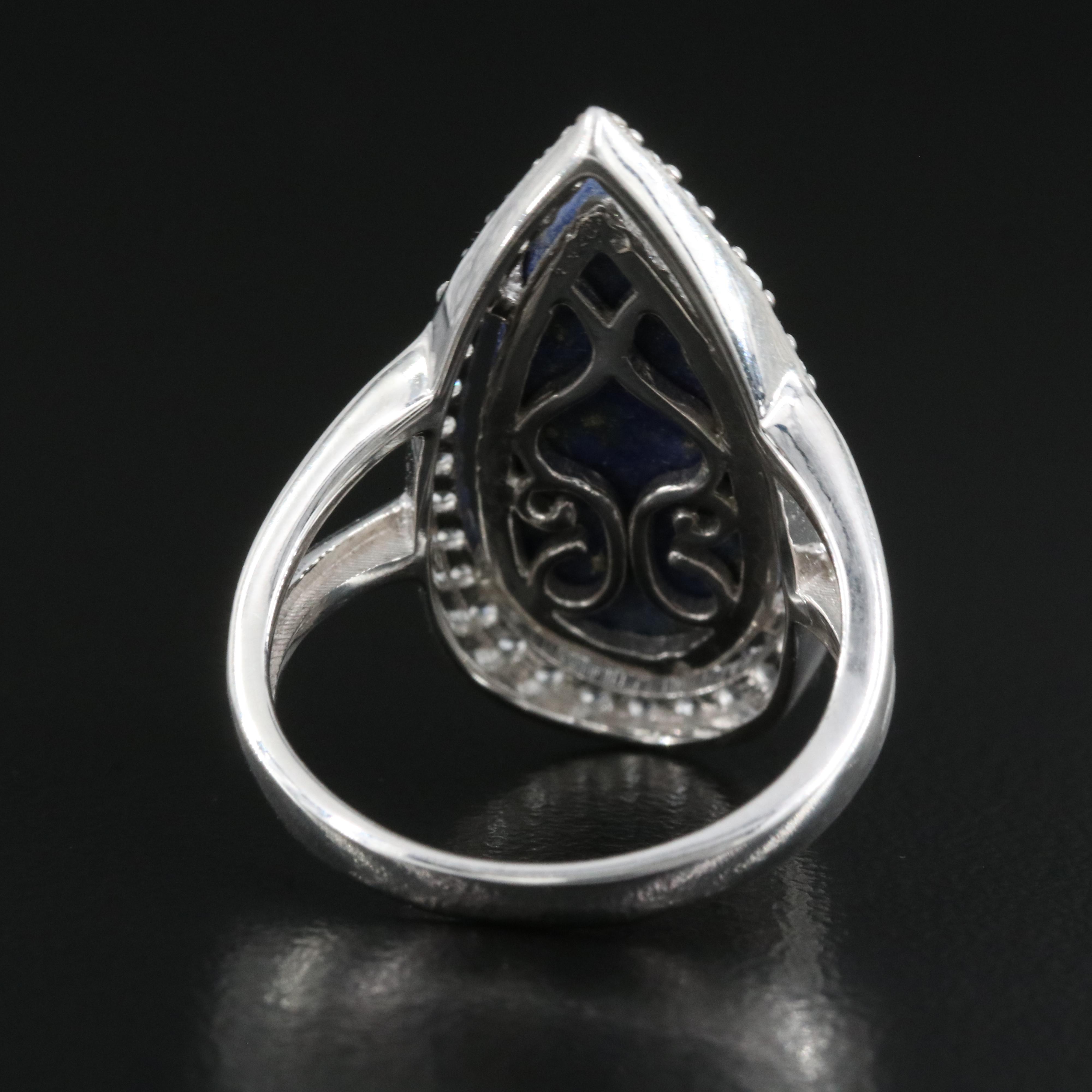 Sterling Lapis Lazuli and Topaz Ring