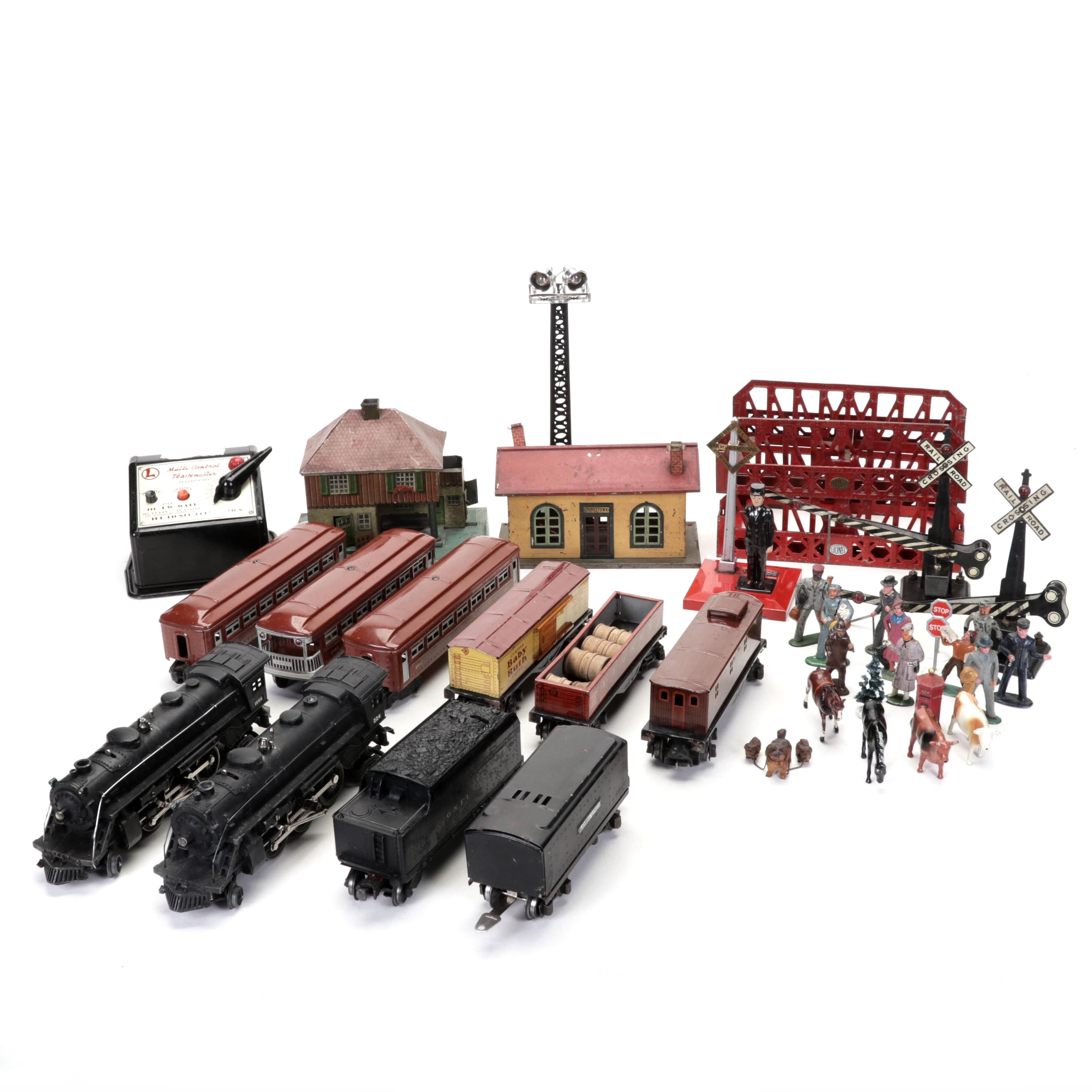 Lionel 027 and O Scale Locomotives, Cars, with Model Buildings, People and More