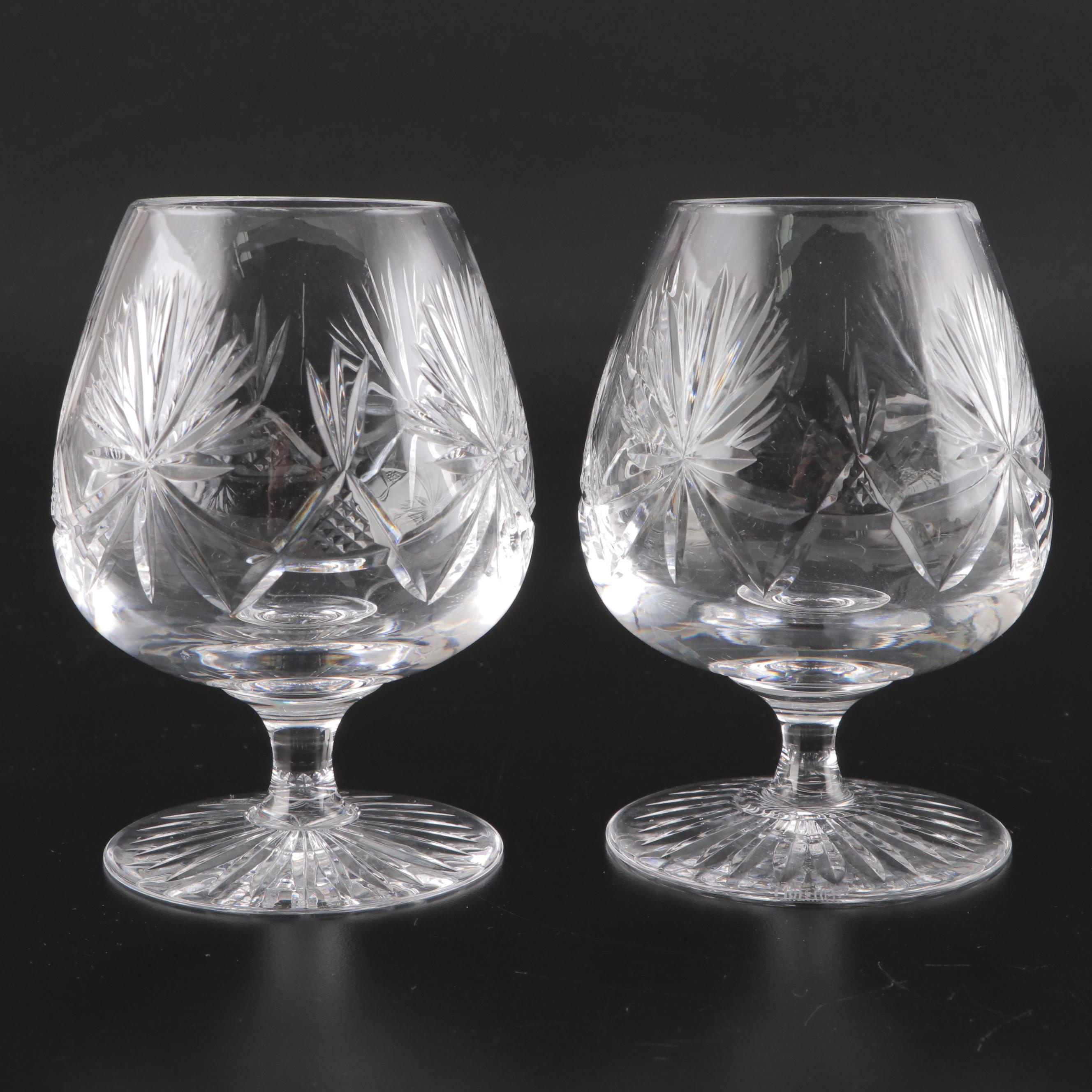 Christofle "Scottish" Martini Glasses with Edinburgh Crystal Brandy Glasses