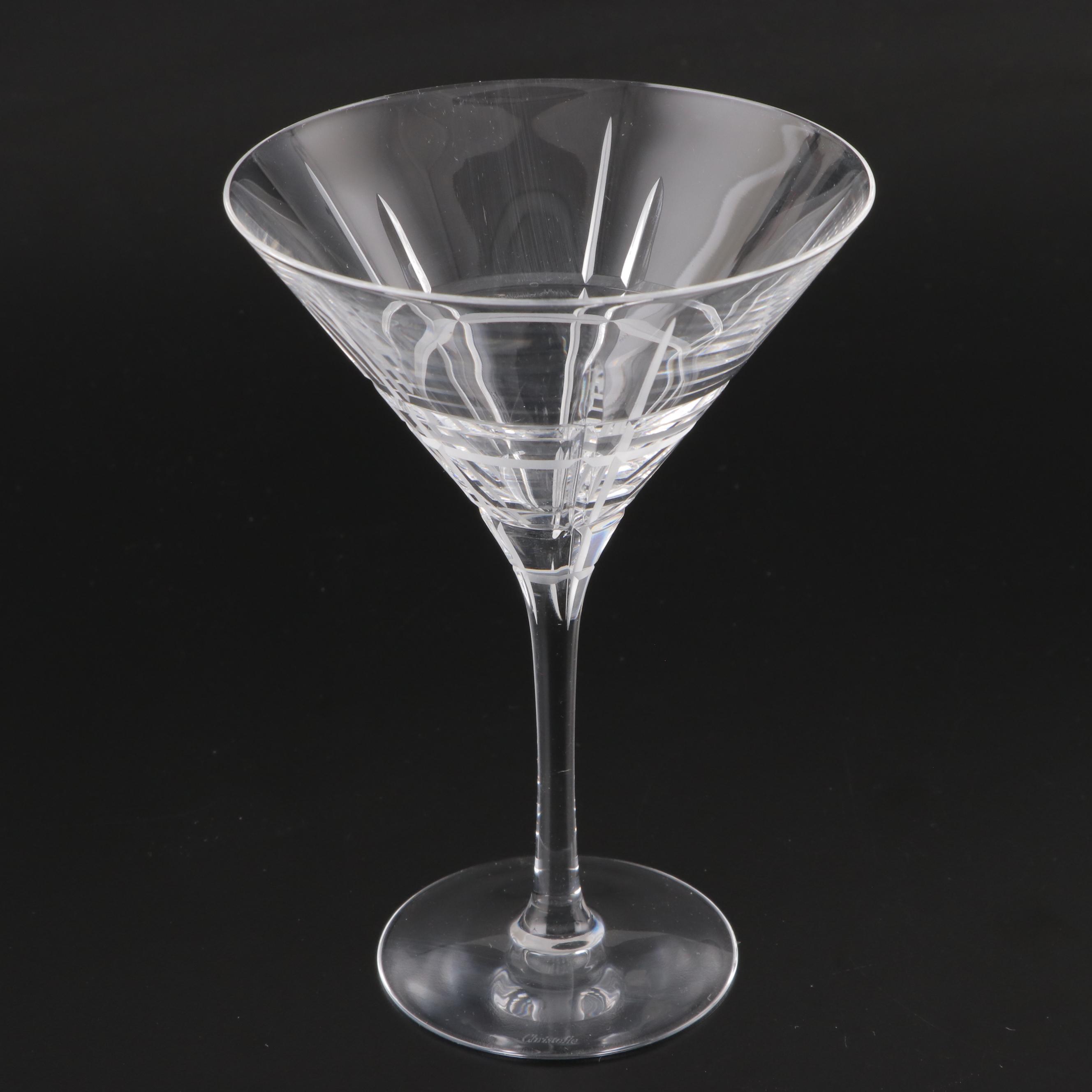 Christofle "Scottish" Martini Glasses with Edinburgh Crystal Brandy Glasses