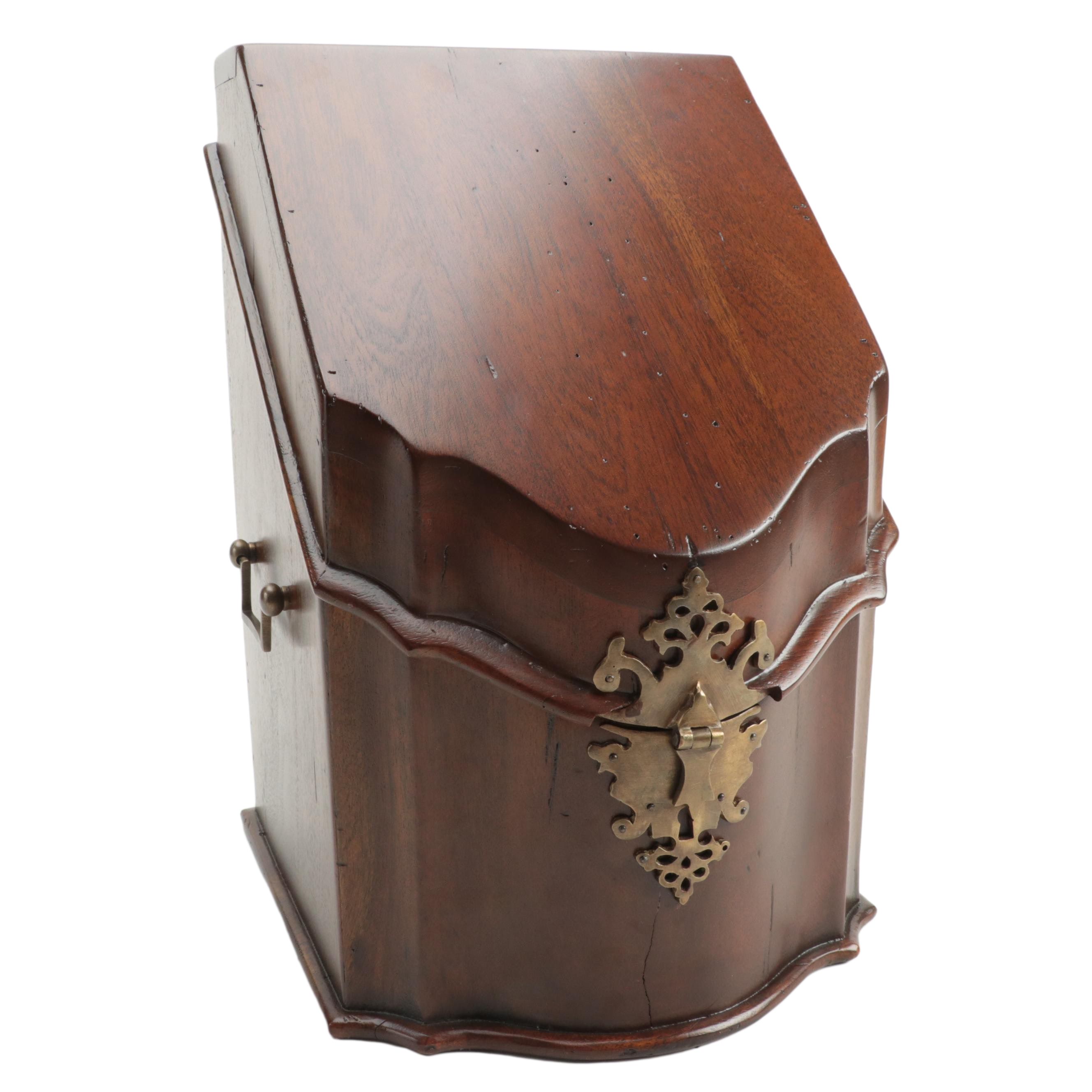 George III Style English Mahogany Knife Box