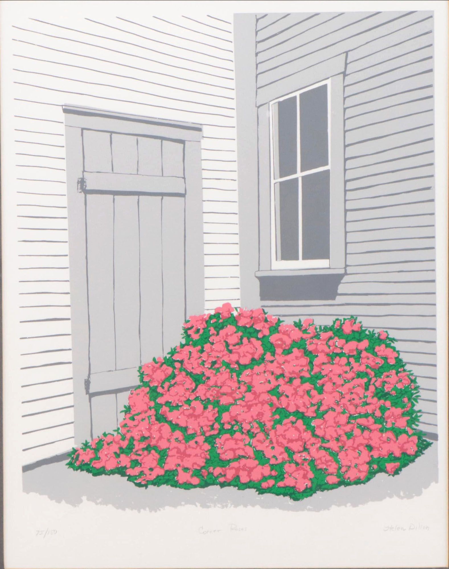 Helen Dillion Serigraph "Corner Roses"