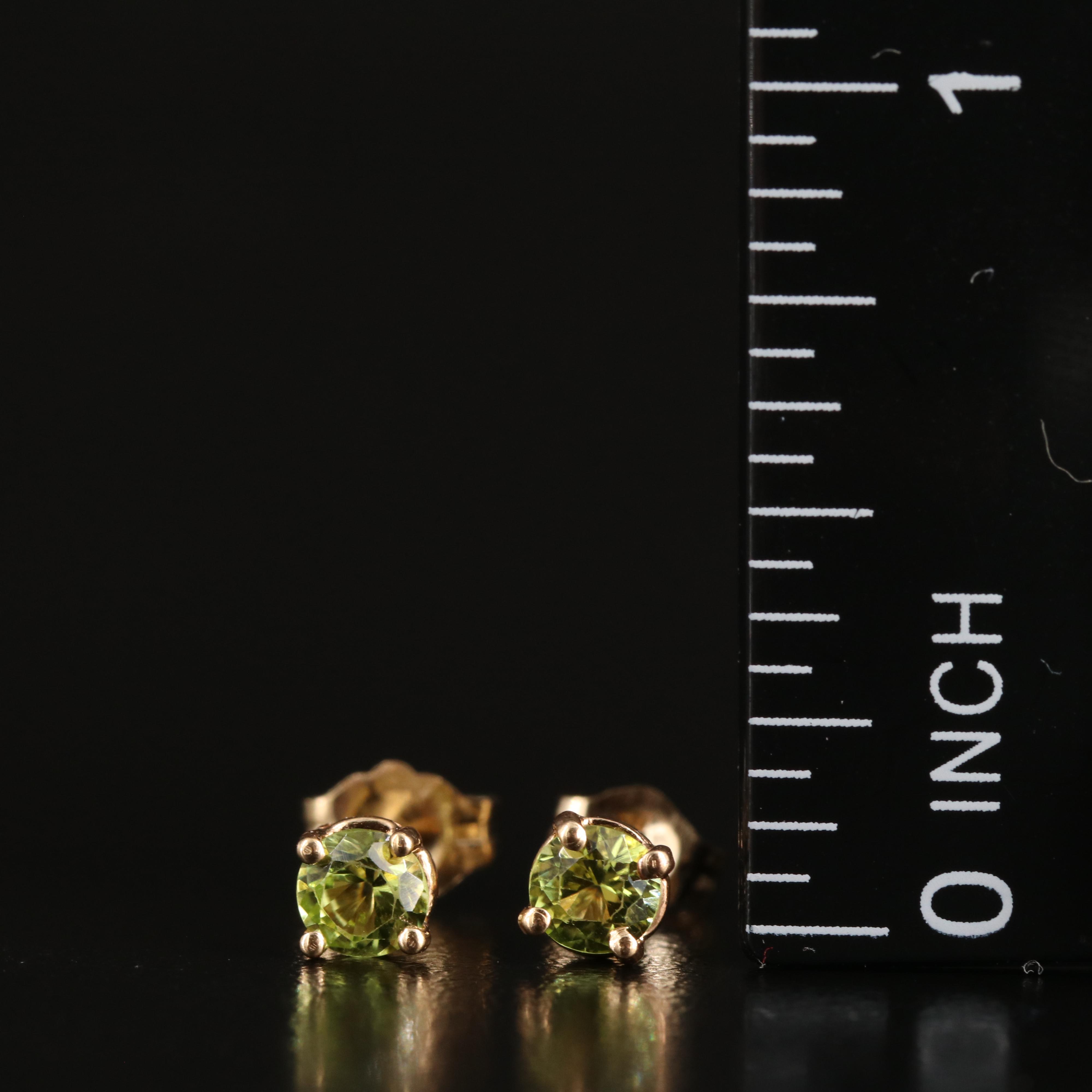 14K Peridot Stud Earrings