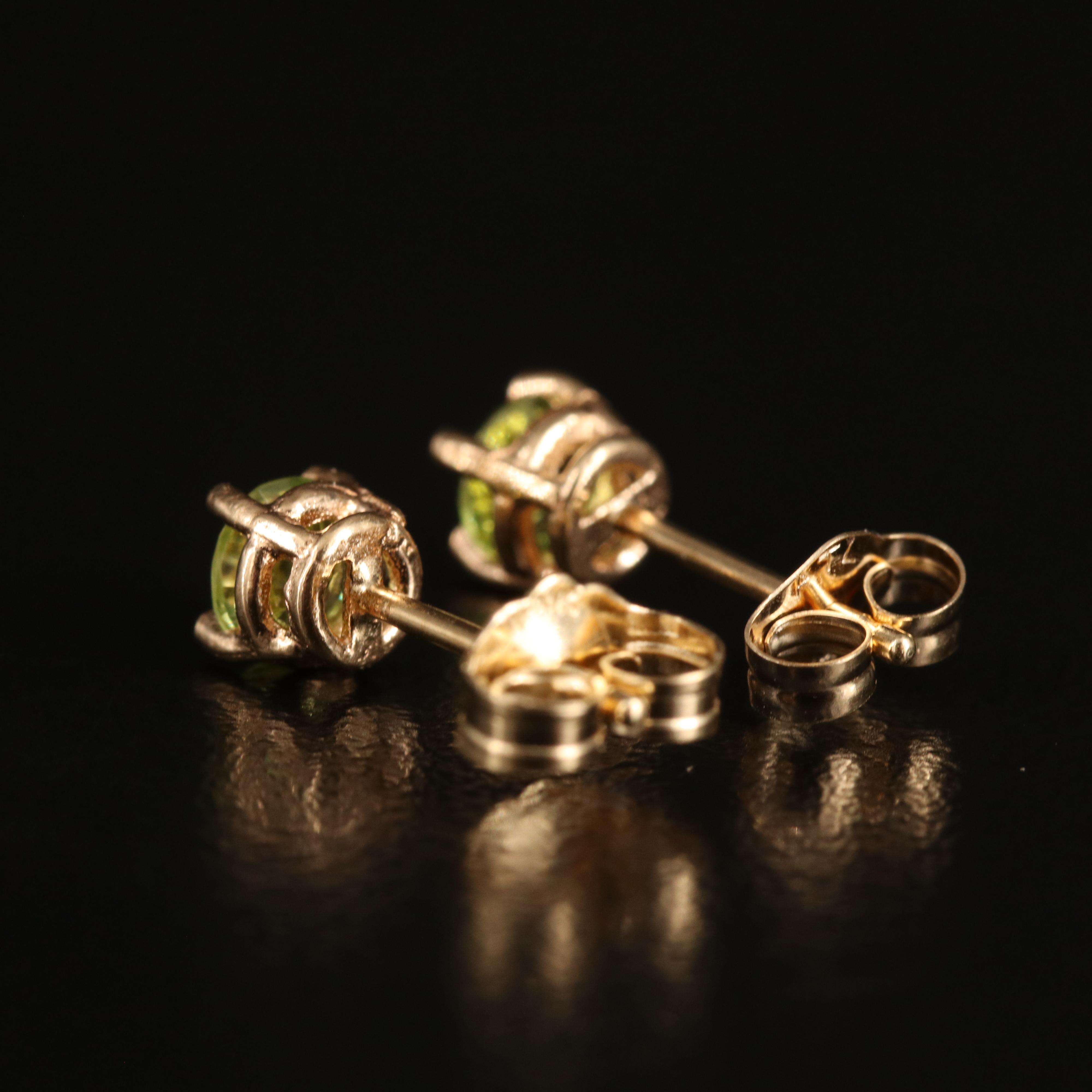 14K Peridot Stud Earrings