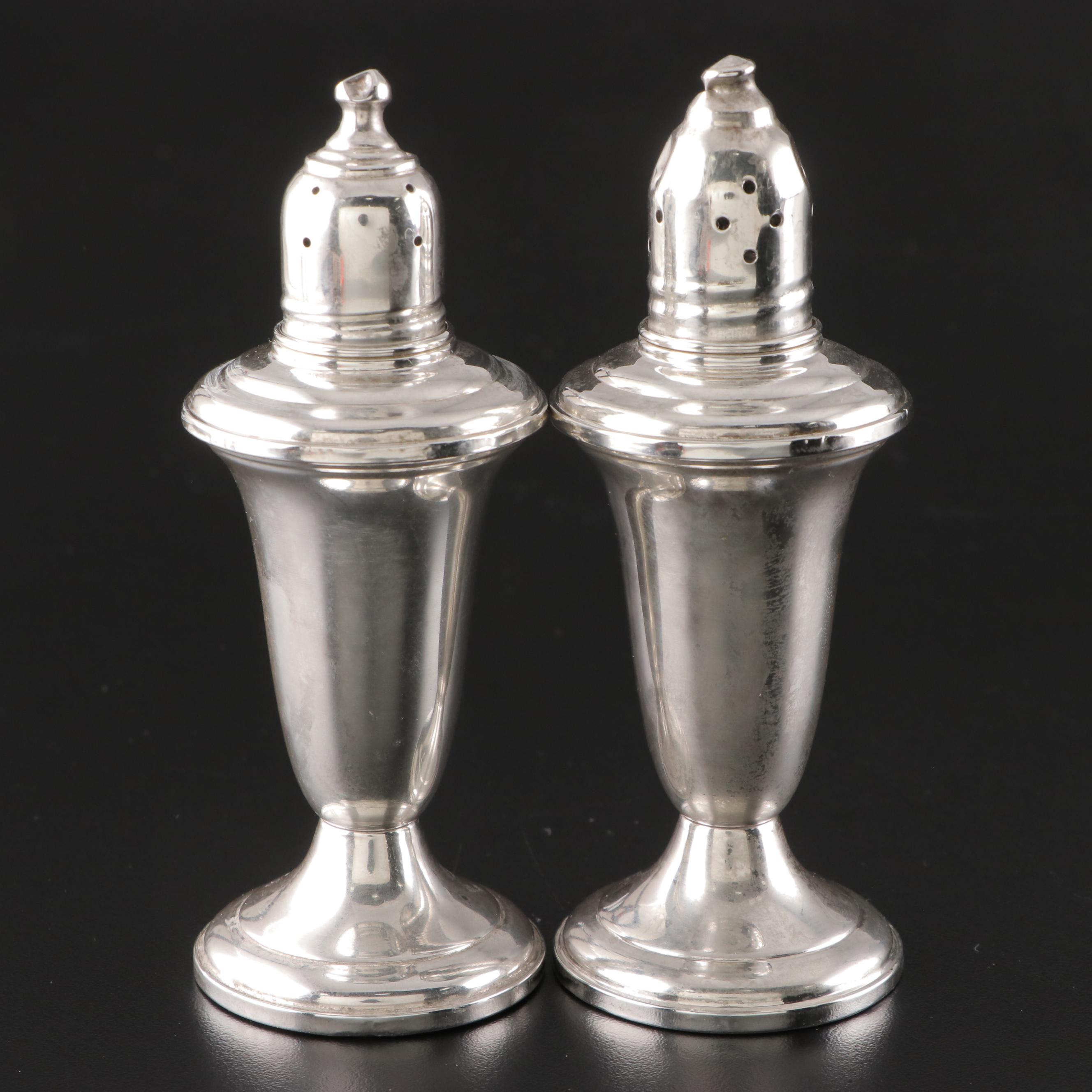 Duchin Creation and Empire Weighted Sterling Silver Shakers, Mid to Late 20th C.