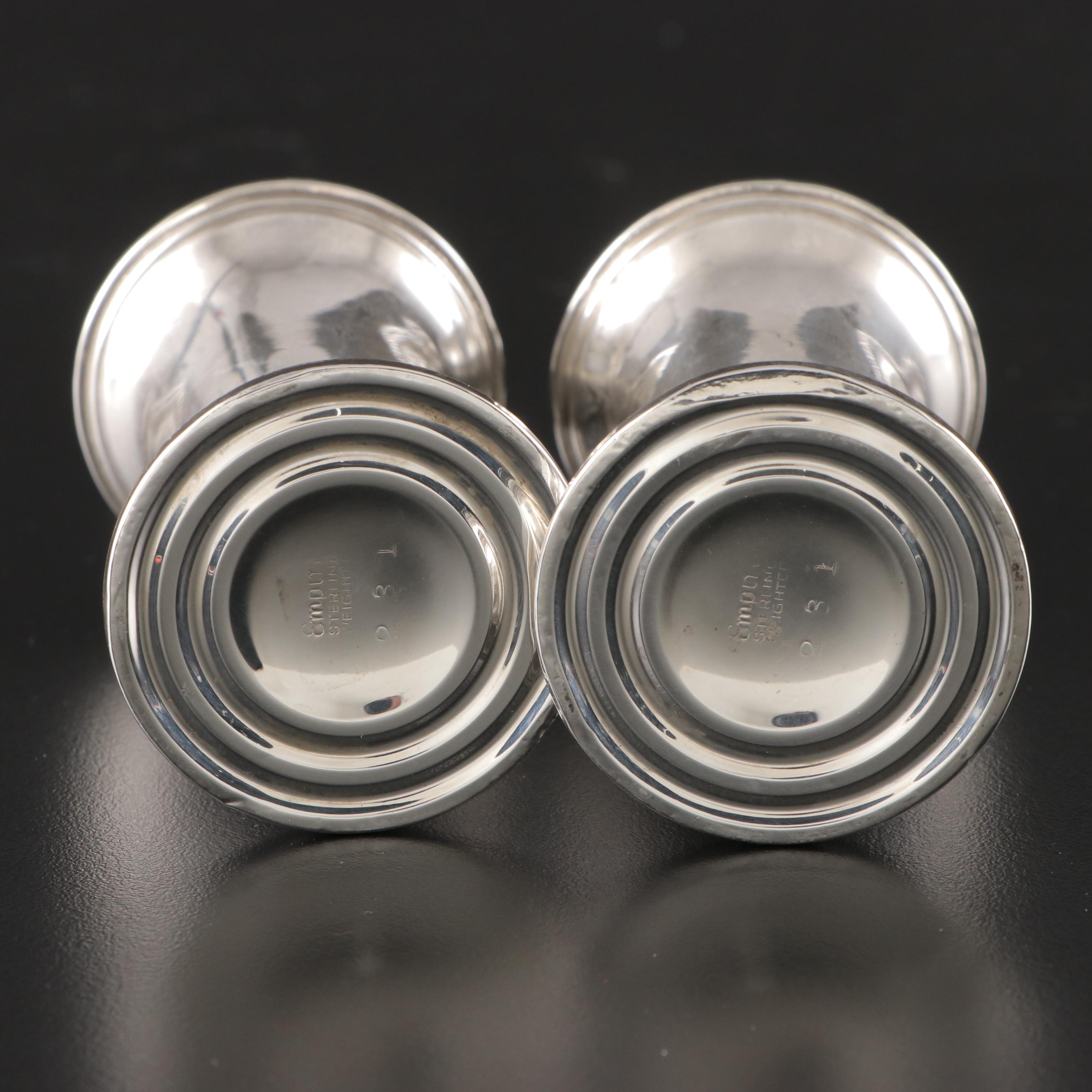 Duchin Creation and Empire Weighted Sterling Silver Shakers, Mid to Late 20th C.