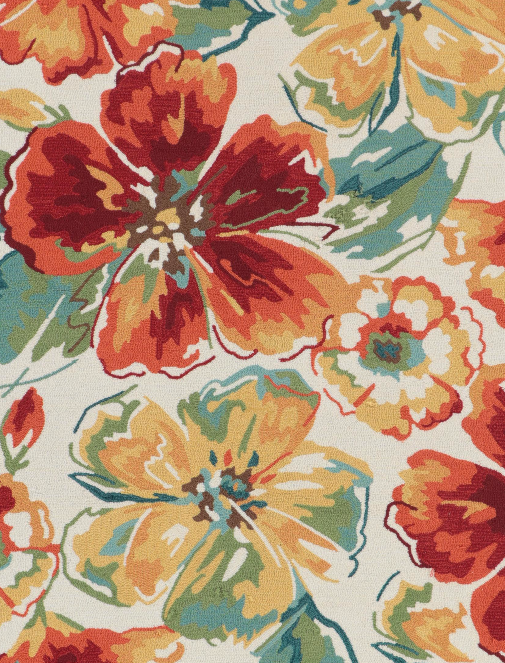 5' x 6'9 Machine Made At Home Floral Area Rug