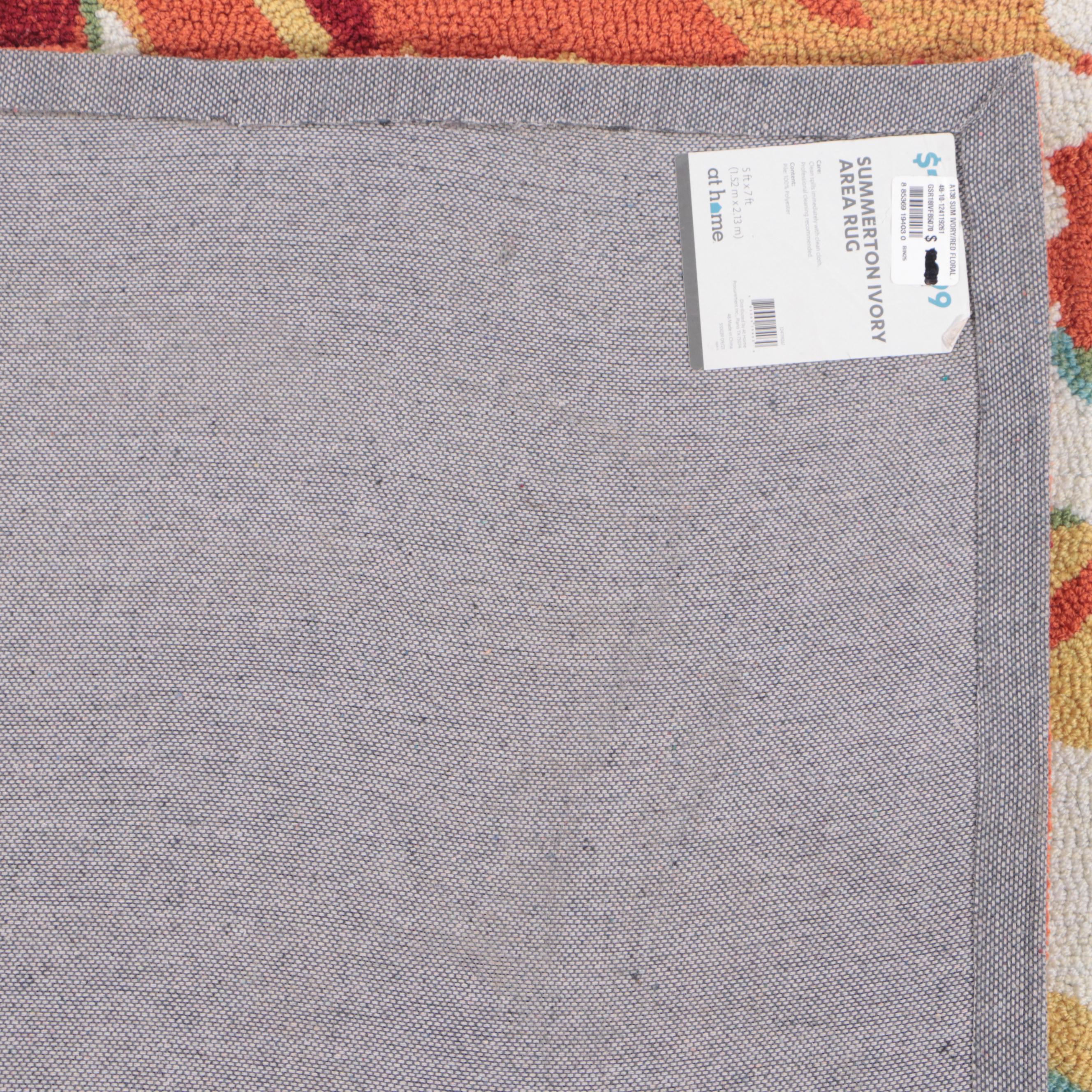 5' x 6'9 Machine Made At Home Floral Area Rug