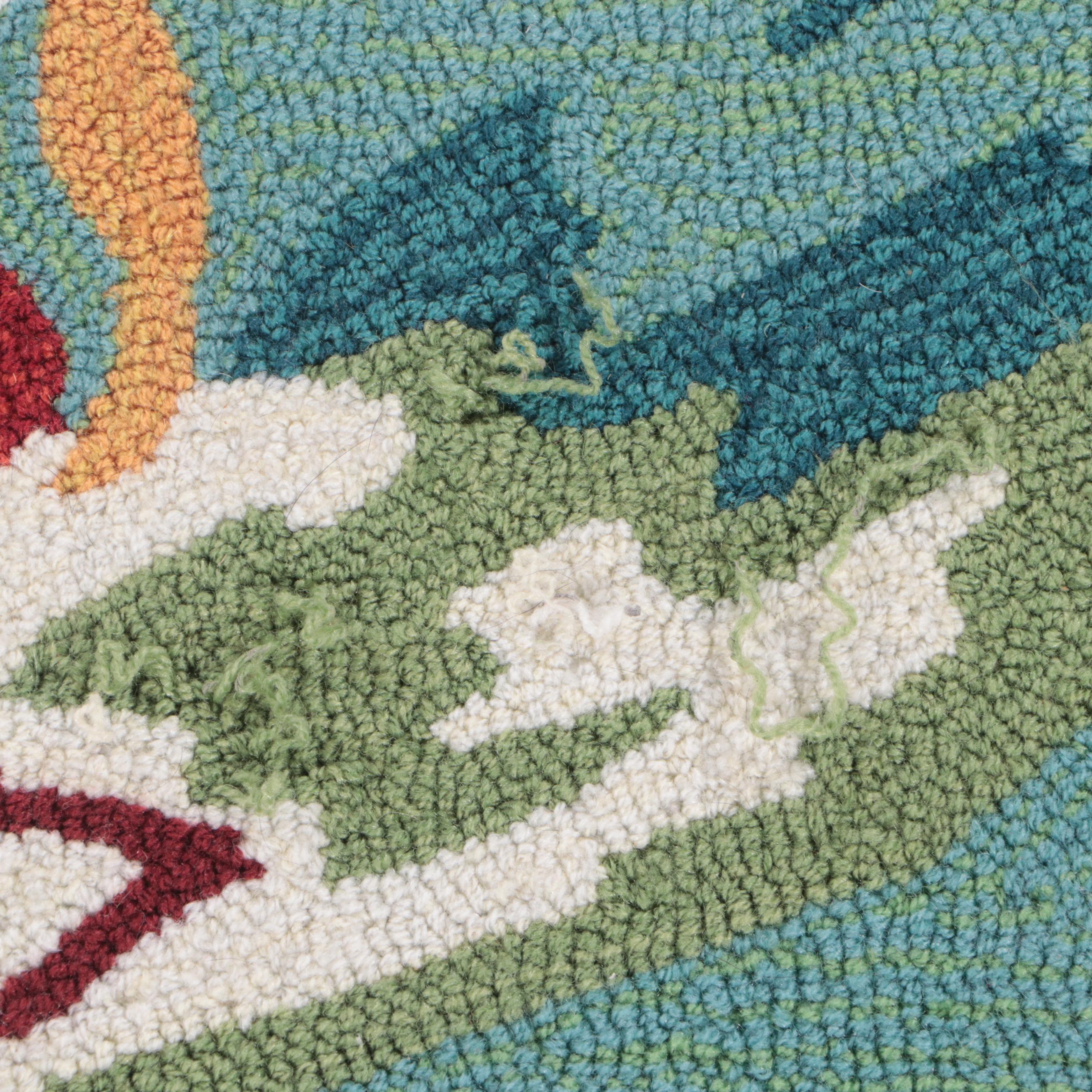 5' x 6'9 Machine Made At Home Floral Area Rug