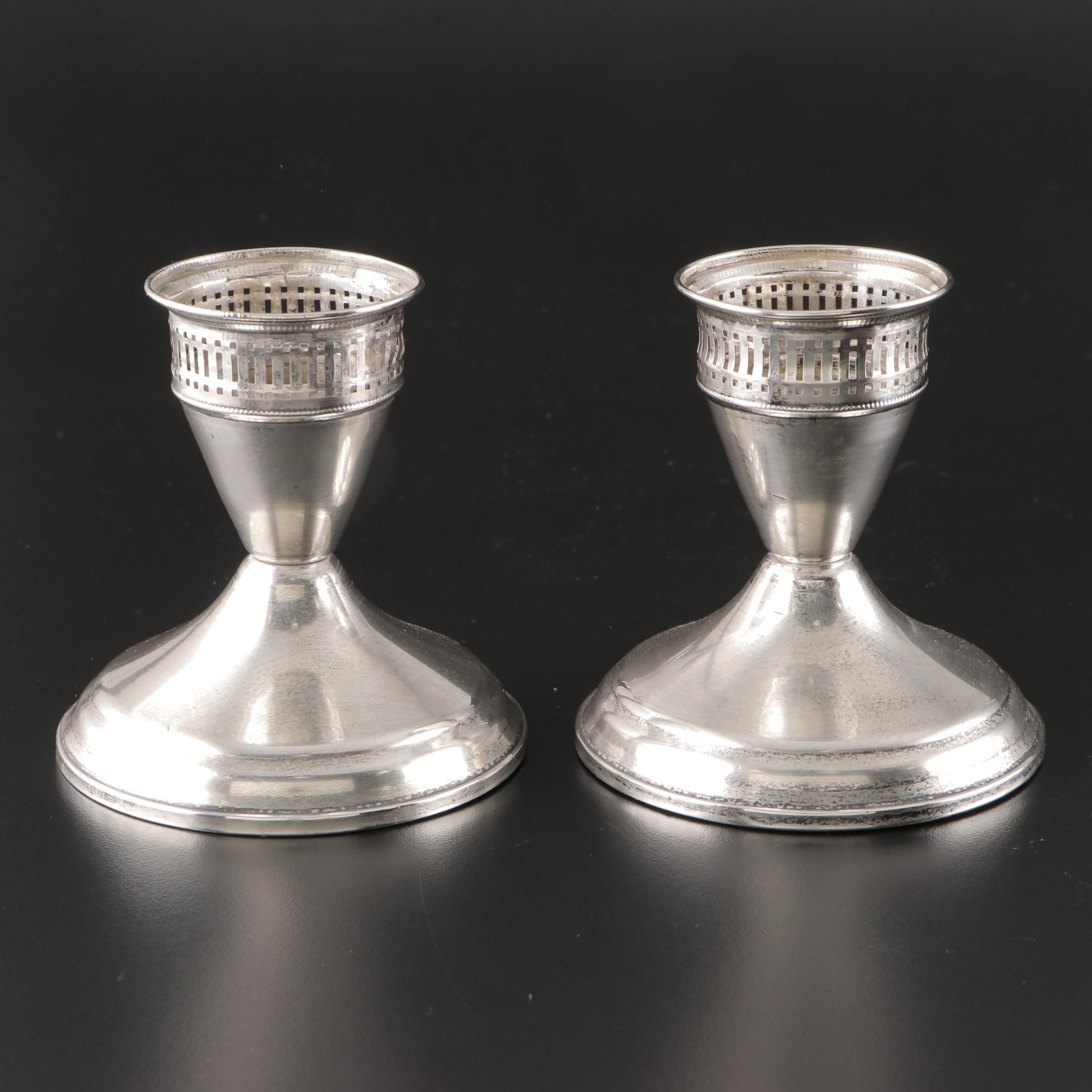 Ames Mfg. Co. Sterling Silver Candelabras and Duchin Creation Candle Holders