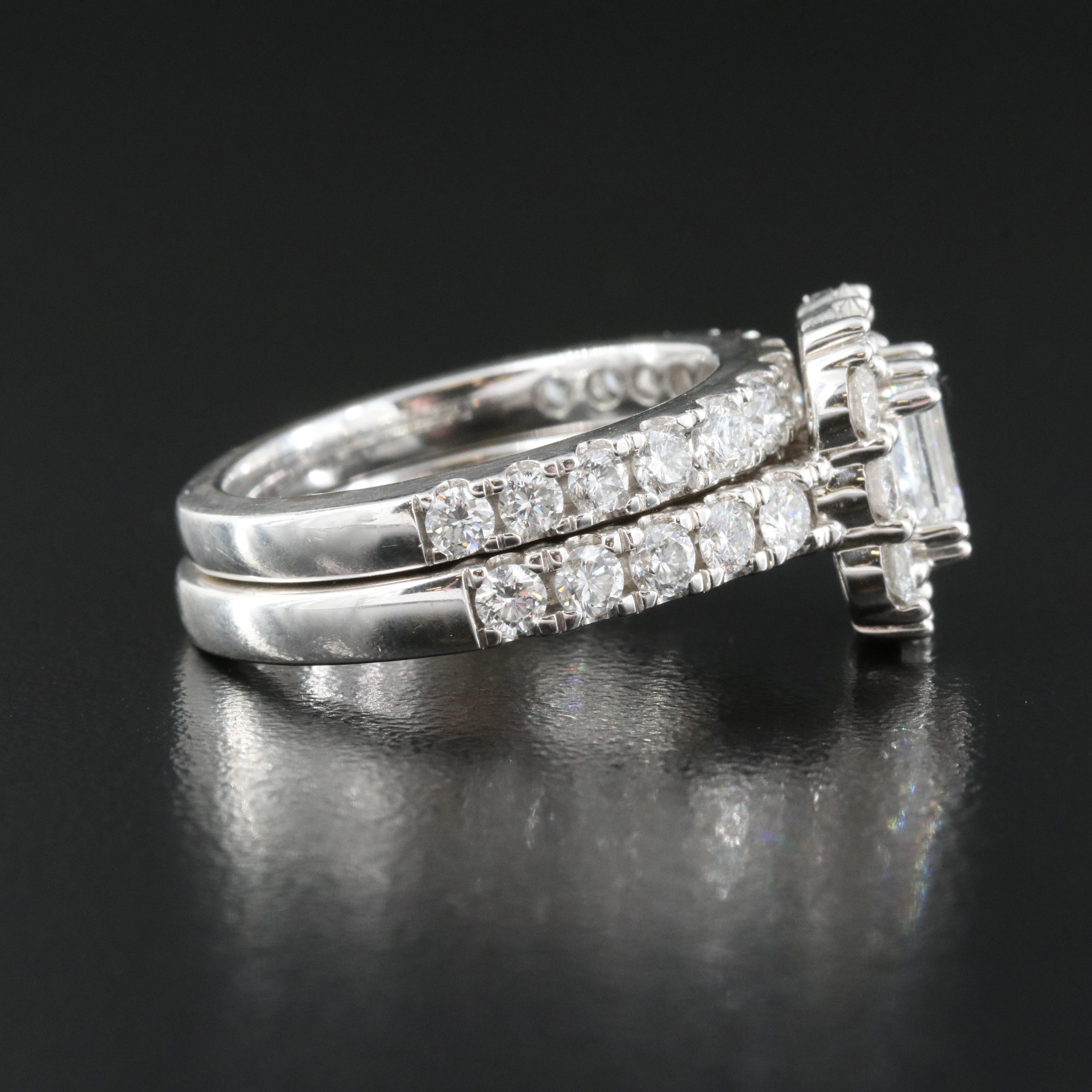 14K 2.93 CTW Lab Grown Diamond Ring and Band Set with IGI Online Report