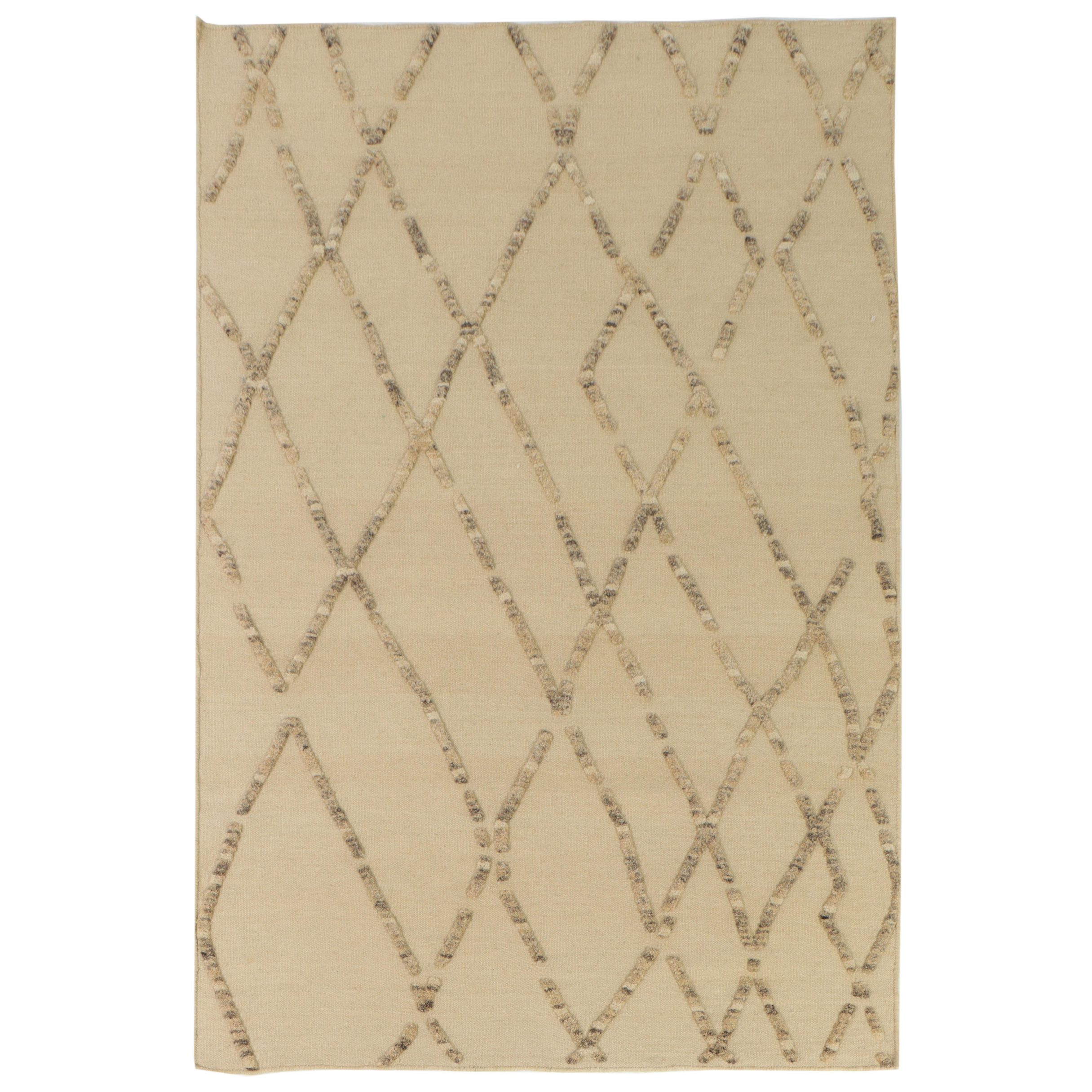 5' x 8'4 Handwoven Indian Mixed Technique Area Rug