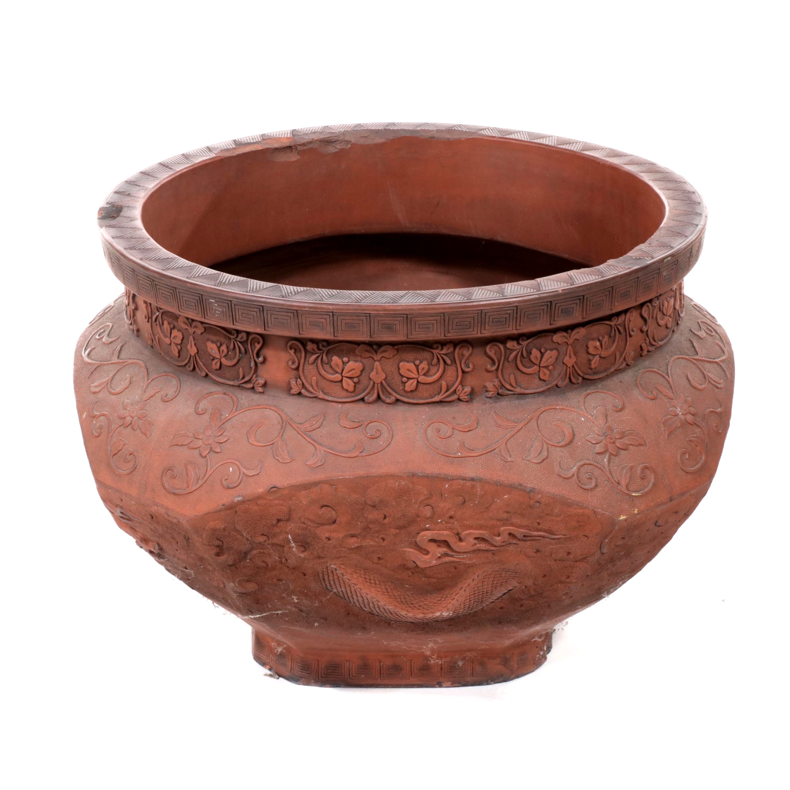 Large Japanese Tokoname Terracotta Pot, Early to Mid 20th Century