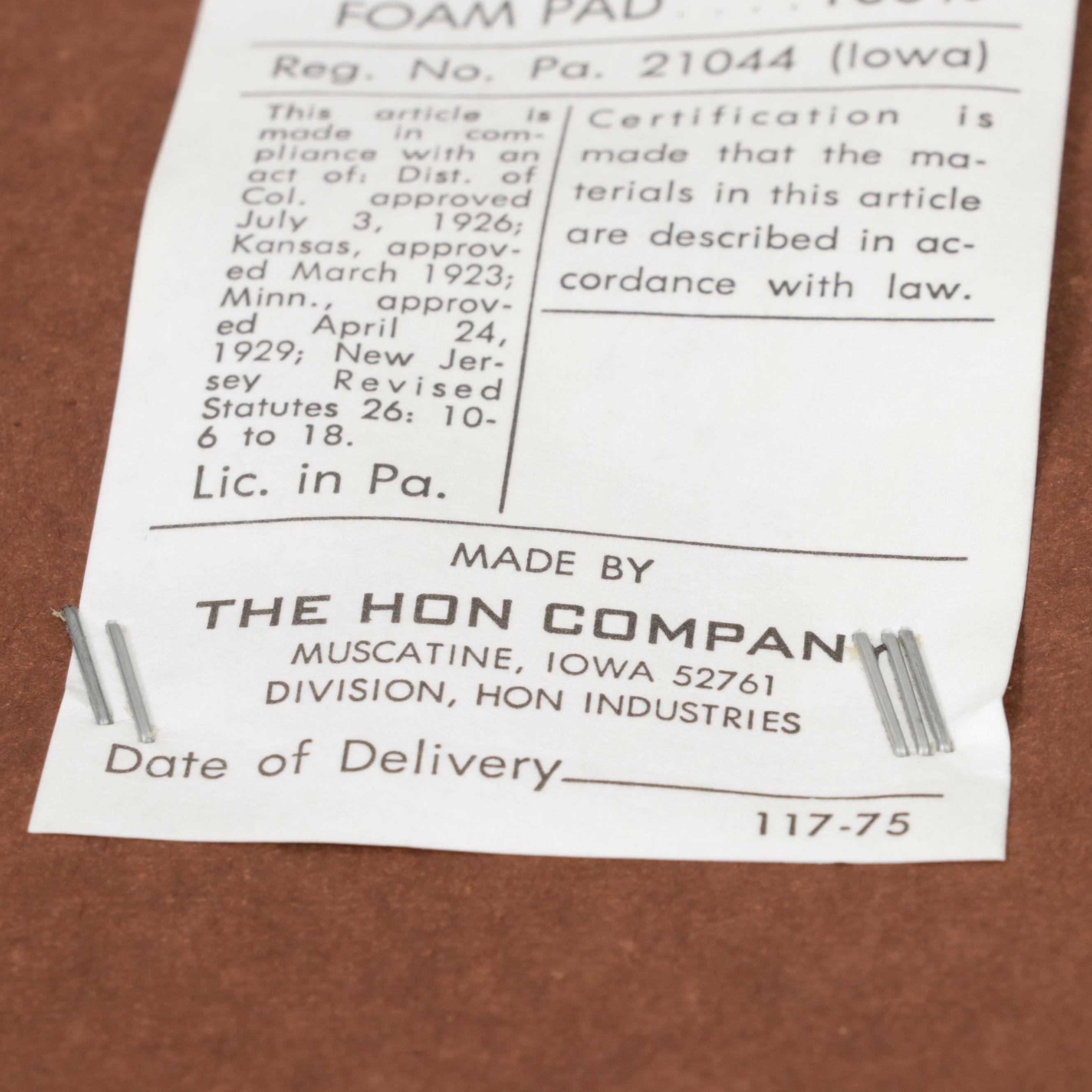 Hon Company Mid Century Modern Metal and Vinyl Upholstered Desk Chair