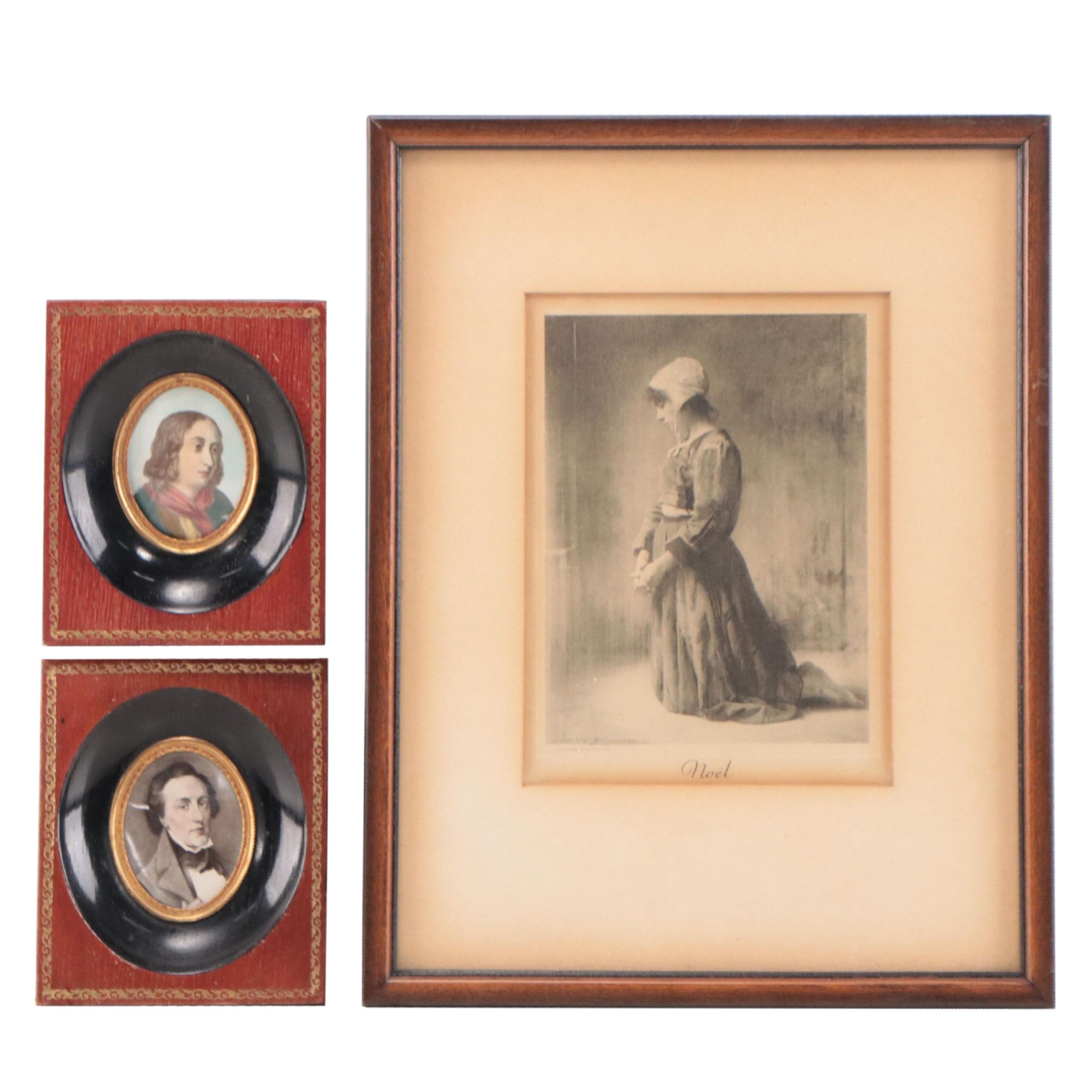 Photogravure After Charles Sprague Pearce and Miniature Portrait Prints