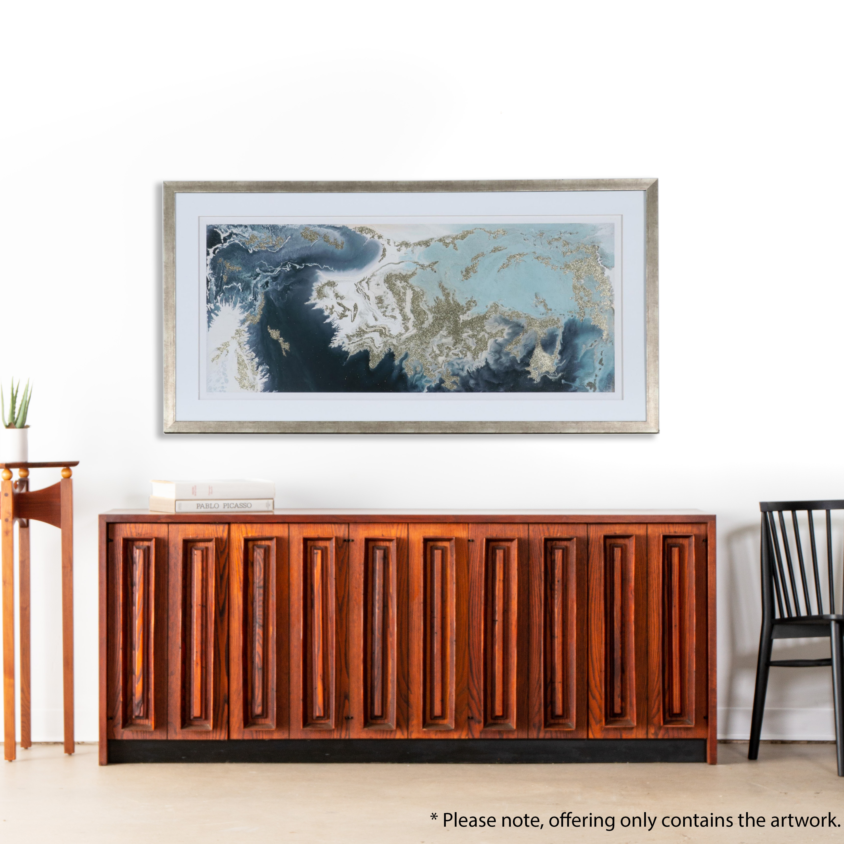 Embellished Offset Lithograph "Blue Lagoon 8," Late 20th Century