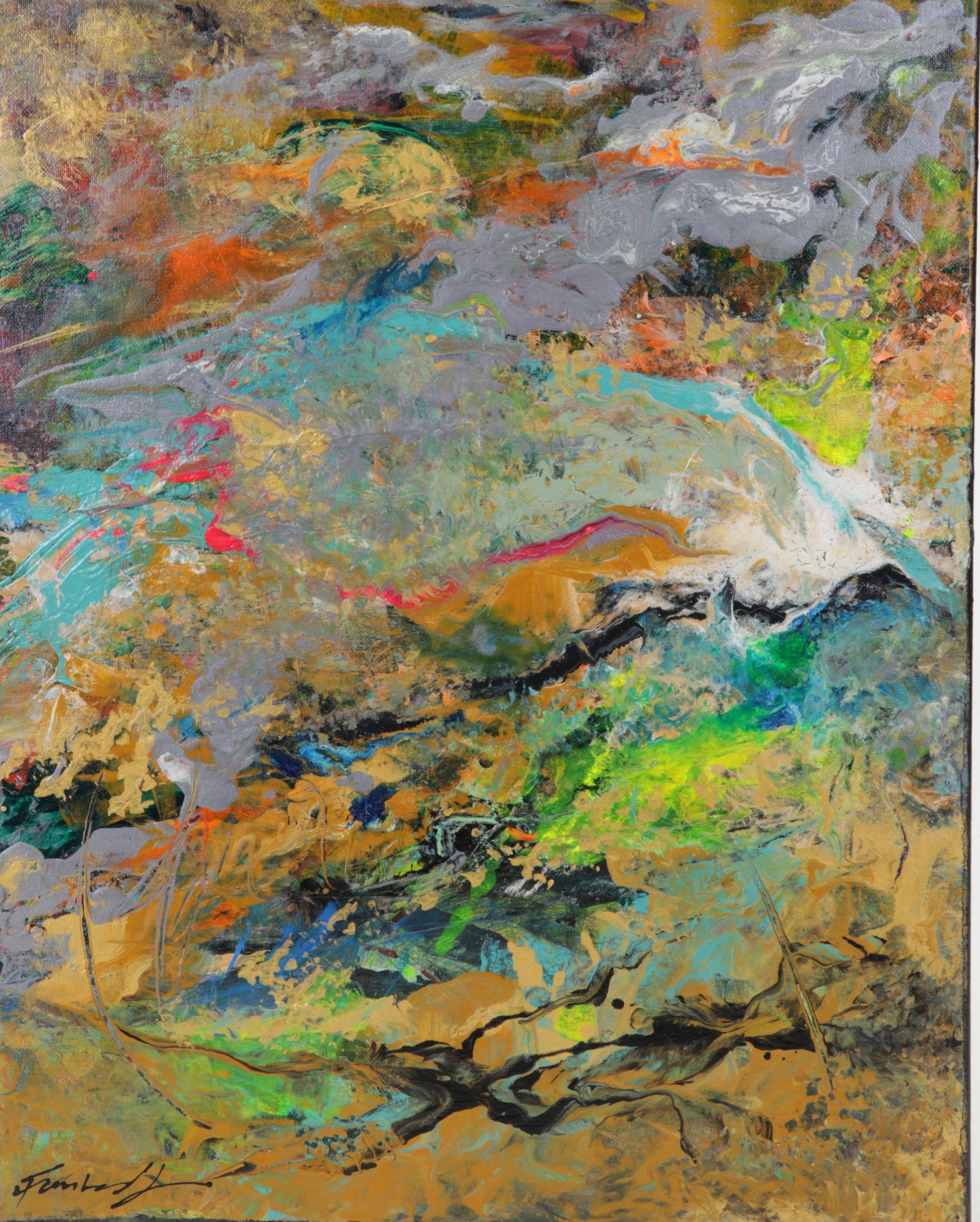 Farshad Lanjani Abstract Acrylic Painting, 21st Century