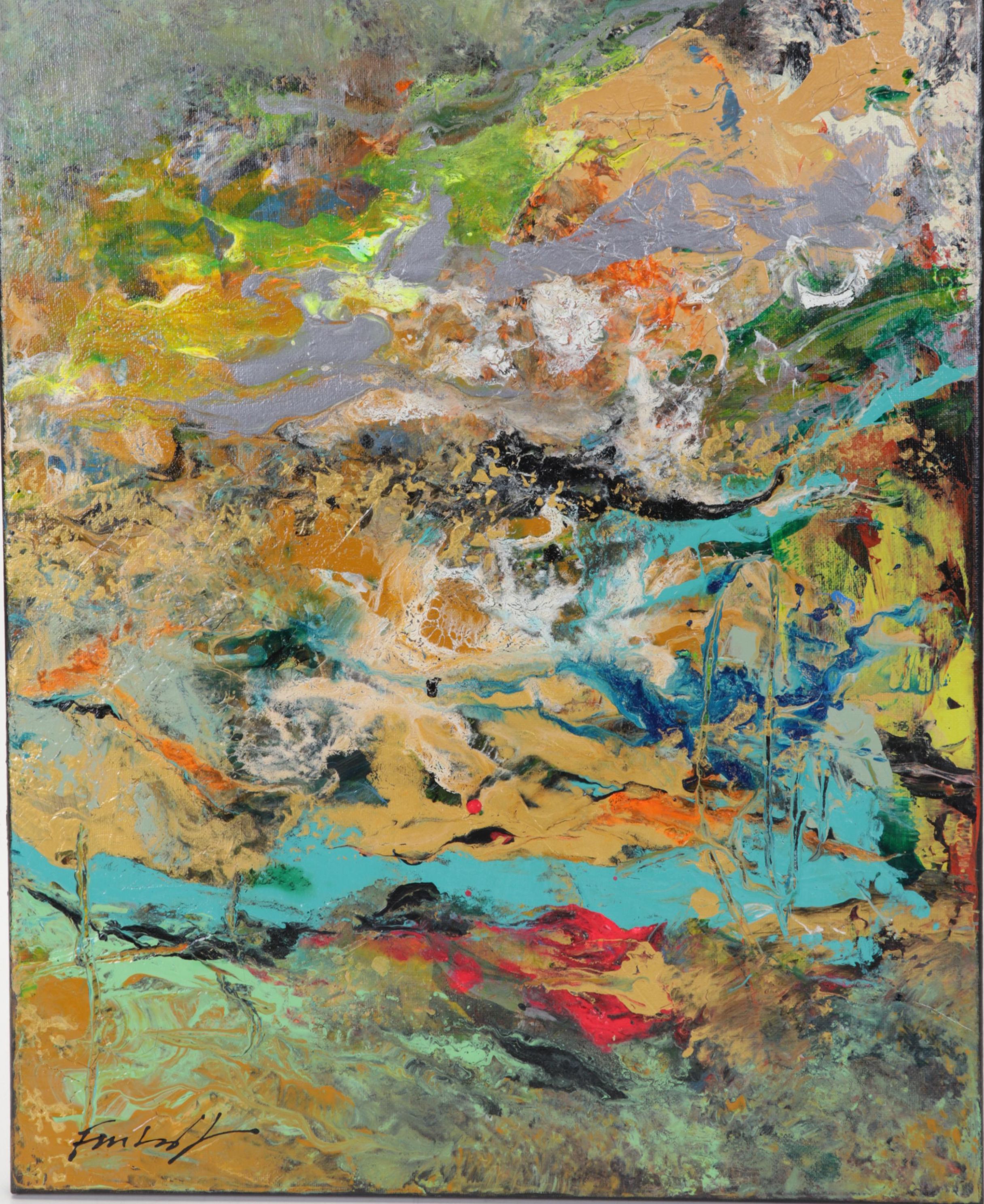 Farshad Lanjani Abstract Acrylic Painting, 21st Century