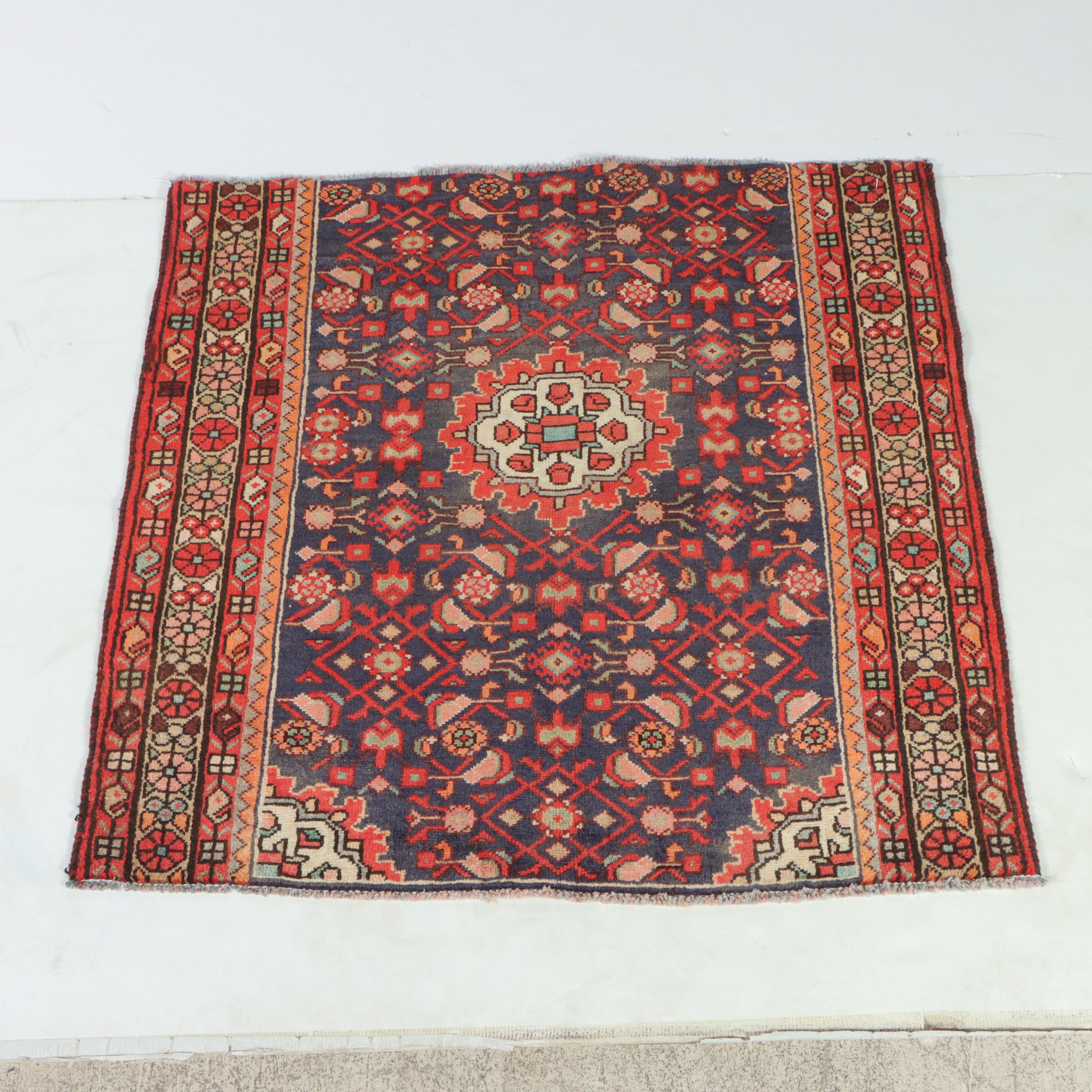 3'8 x 3'8 Hand-Knotted Persian Veramin Rug Remnant