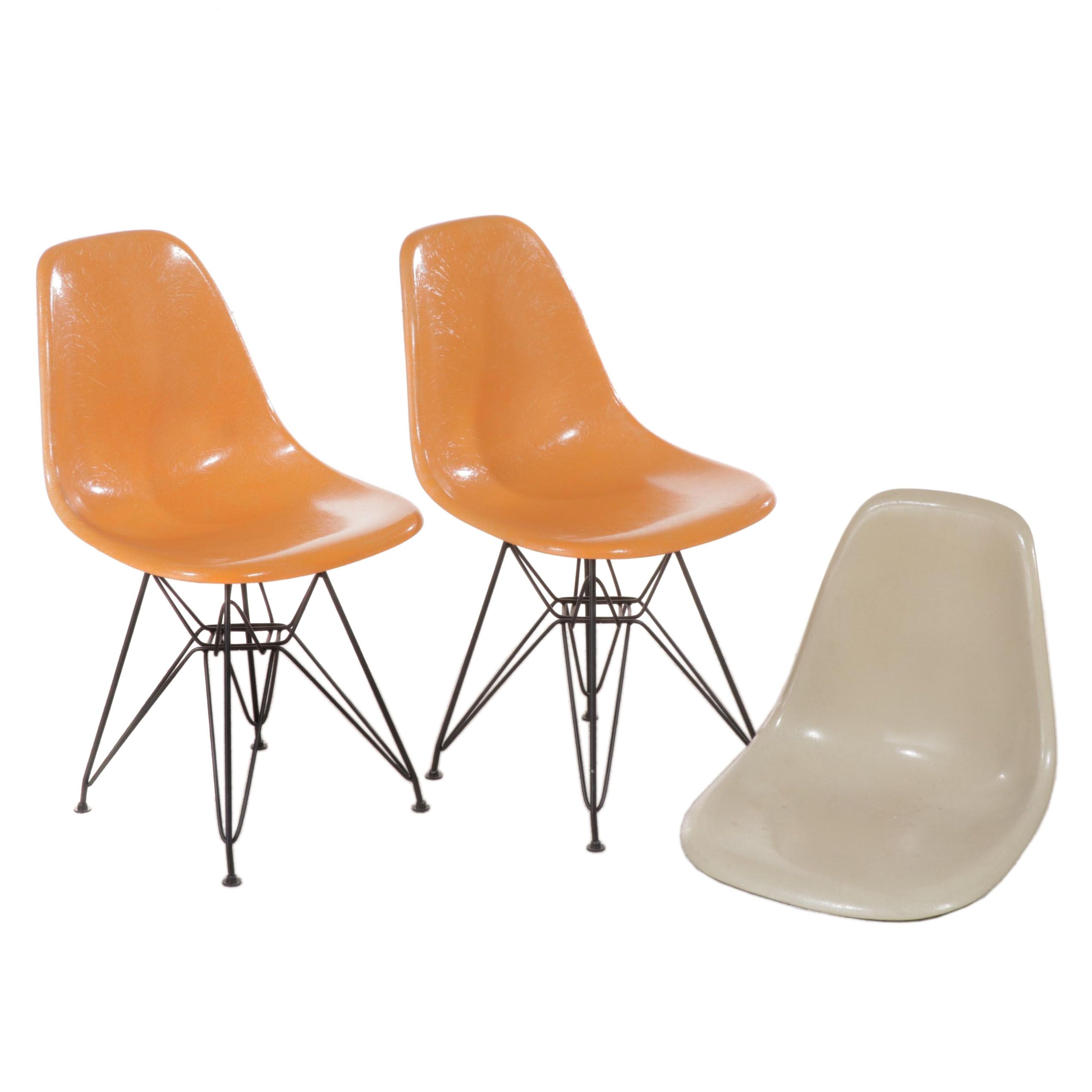 Charles and Ray Eames for Herman Miller Modernist Fiberglass Shell Chairs