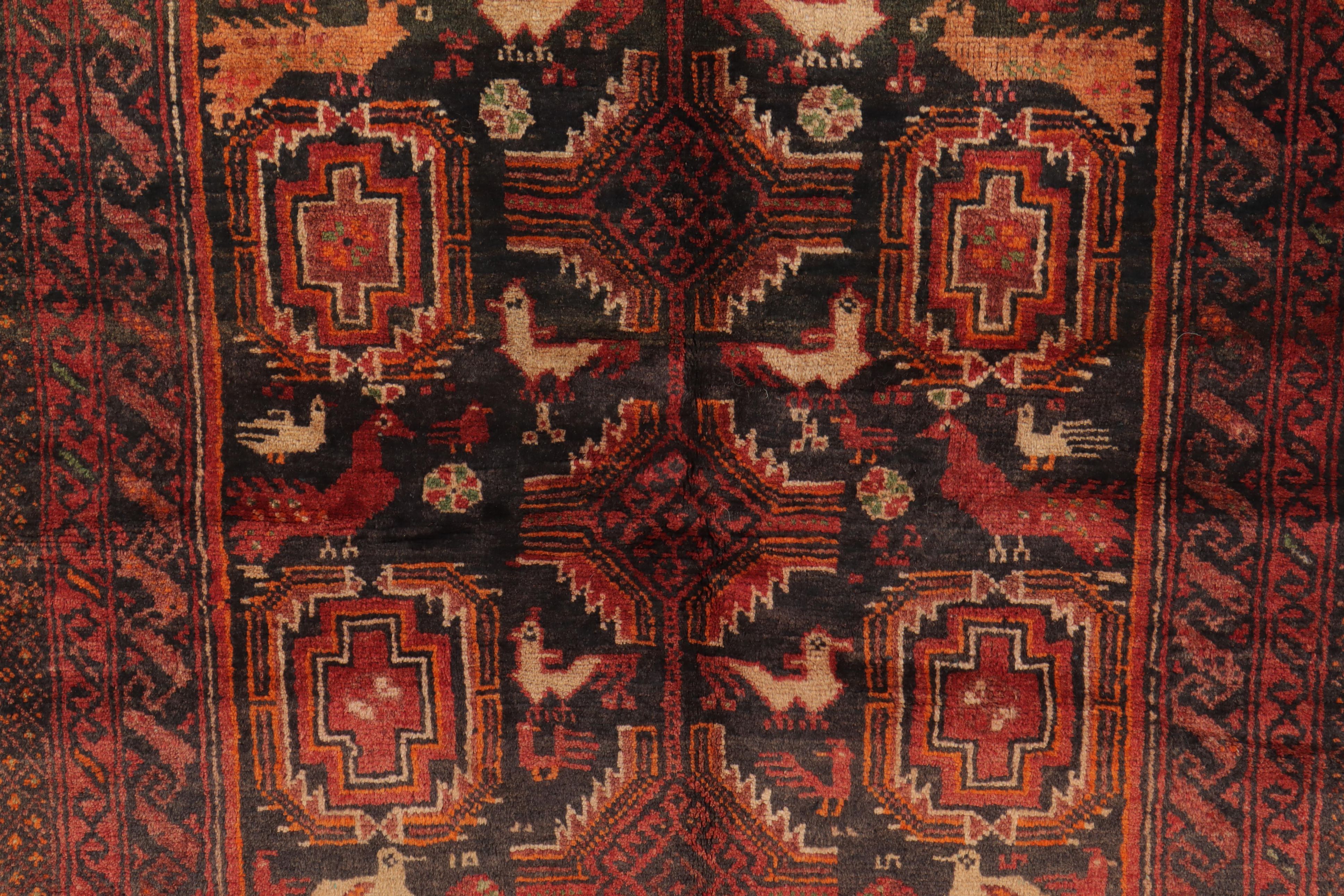 3'6 x 5'1 Hand-Knotted Persian Qashqai Remnant Area Rug