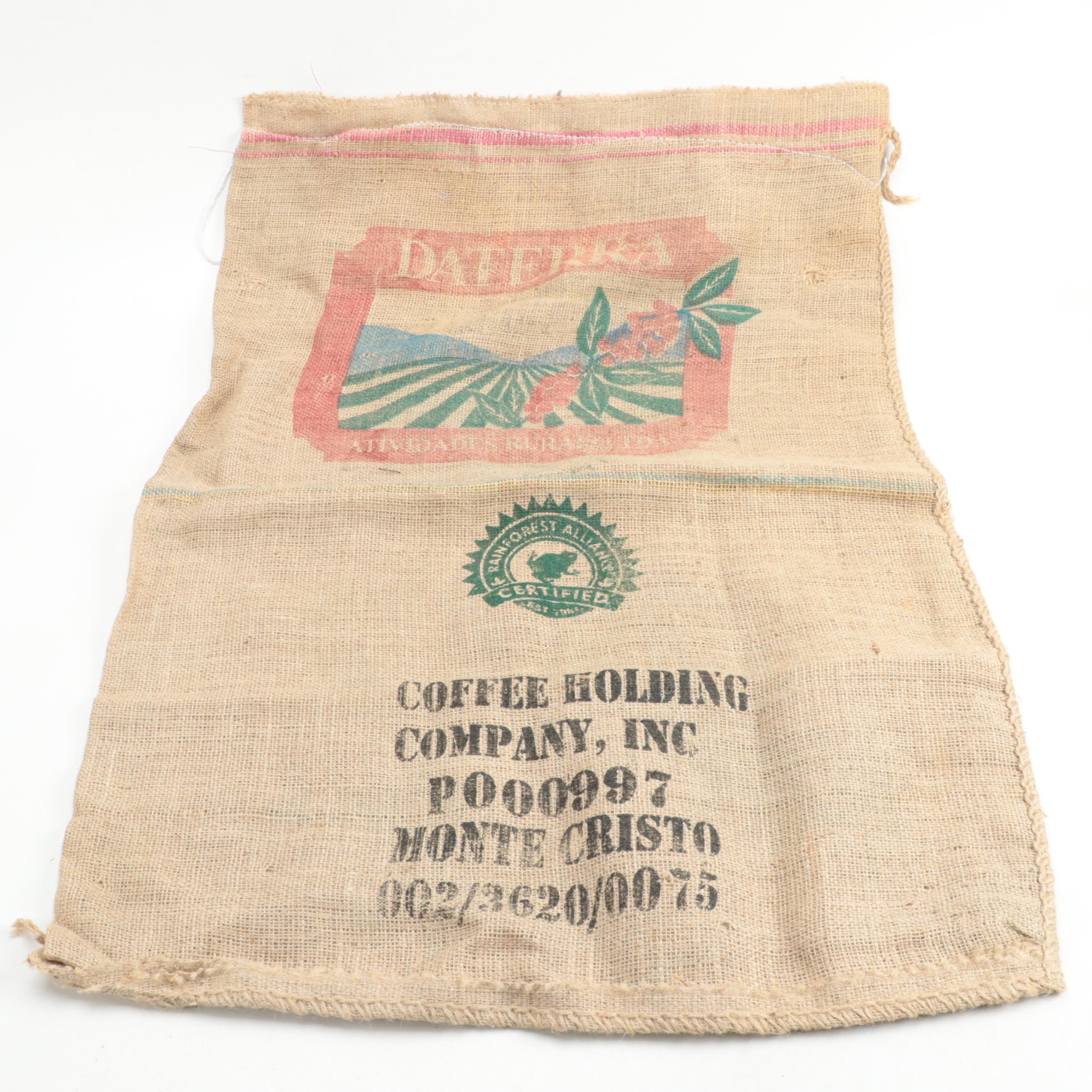 French Bros Bauer Co Milk Bottle with Painted Wooden Crate and Burlap Sacks