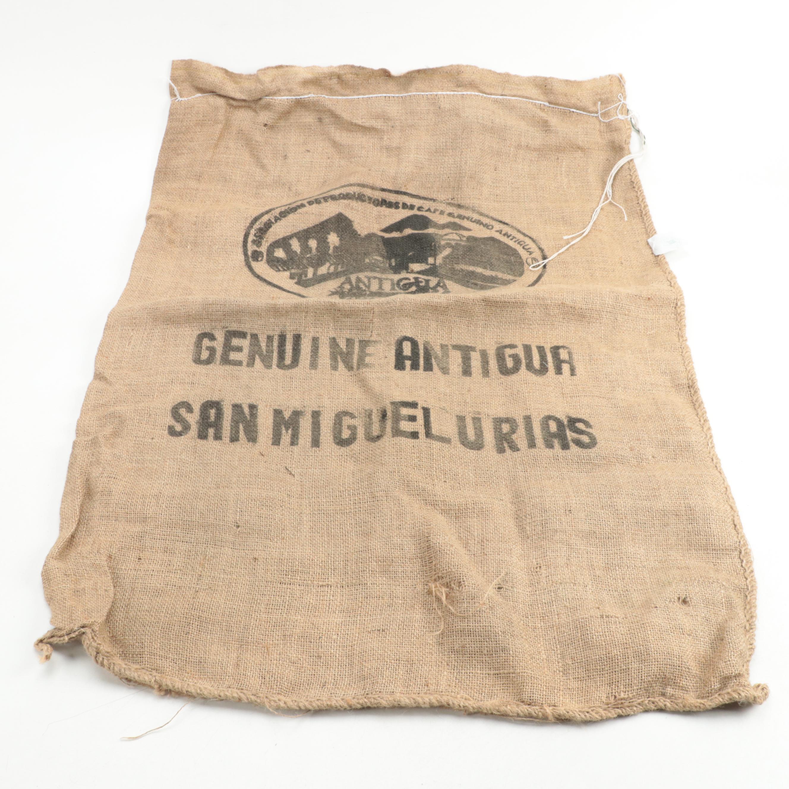 French Bros Bauer Co Milk Bottle with Painted Wooden Crate and Burlap Sacks