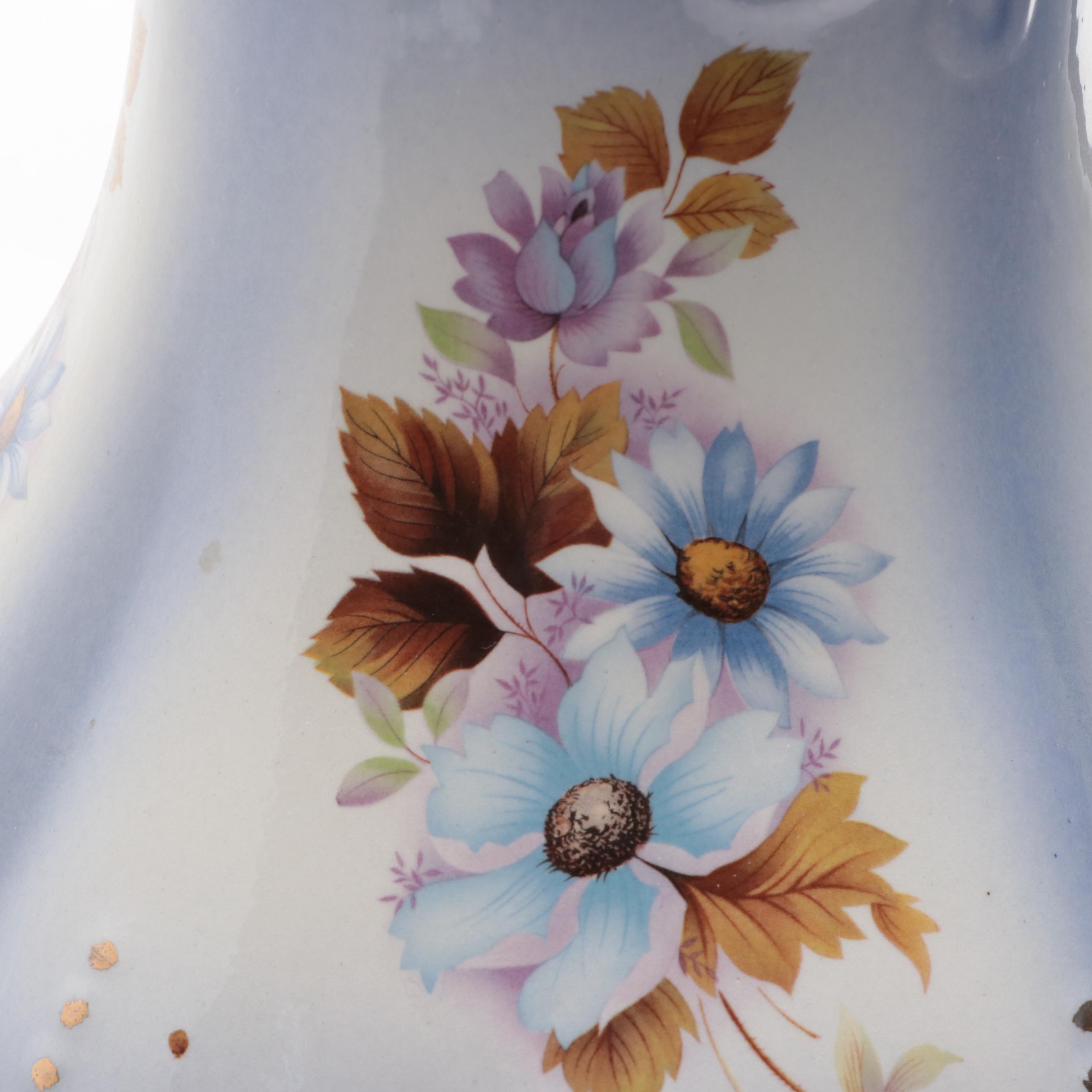 Victorian Style Ceramic Ewer and Basin