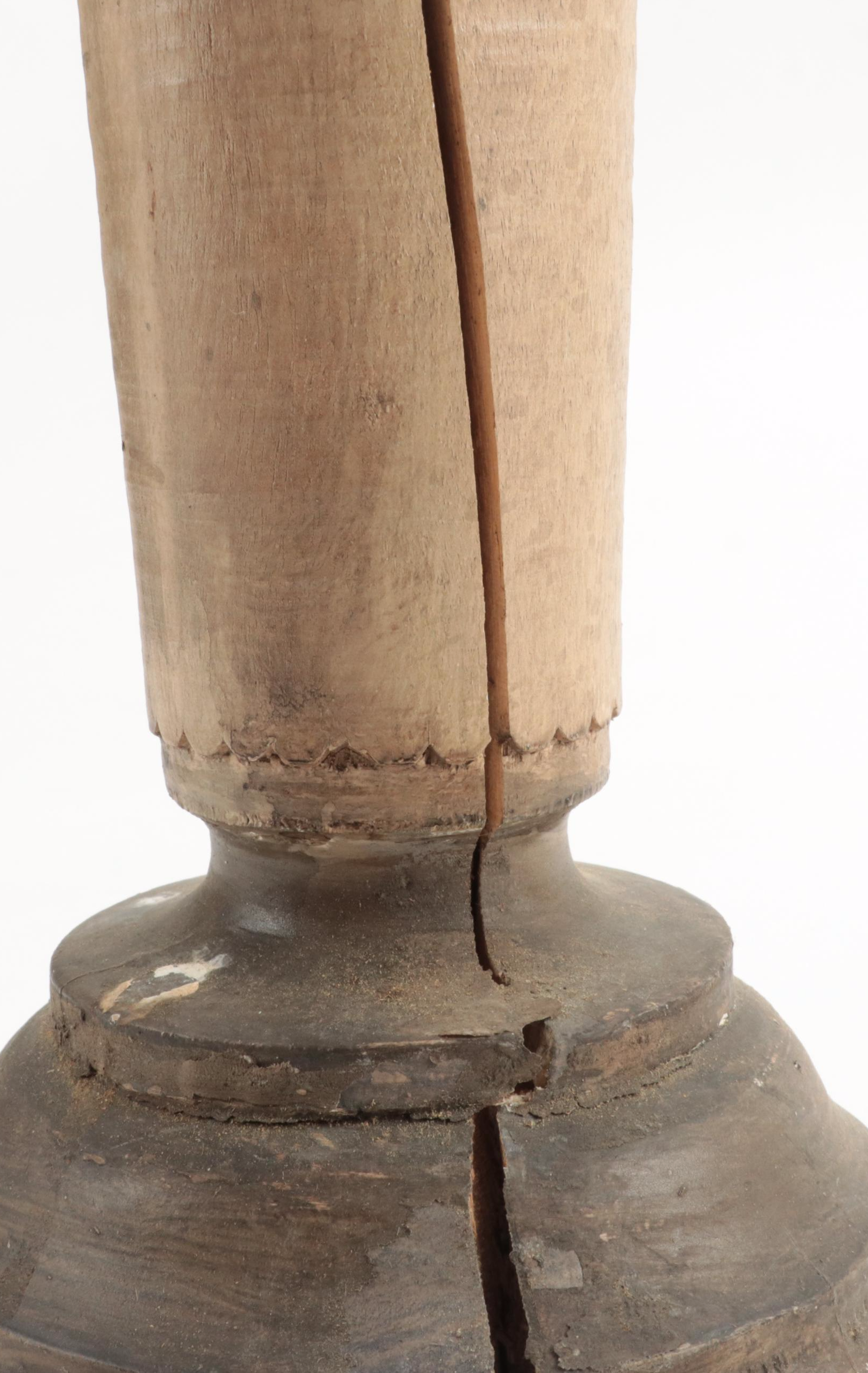 Neoclassical Style Paint-Decorated Carved Wood Candlesticks, Late 20th Century