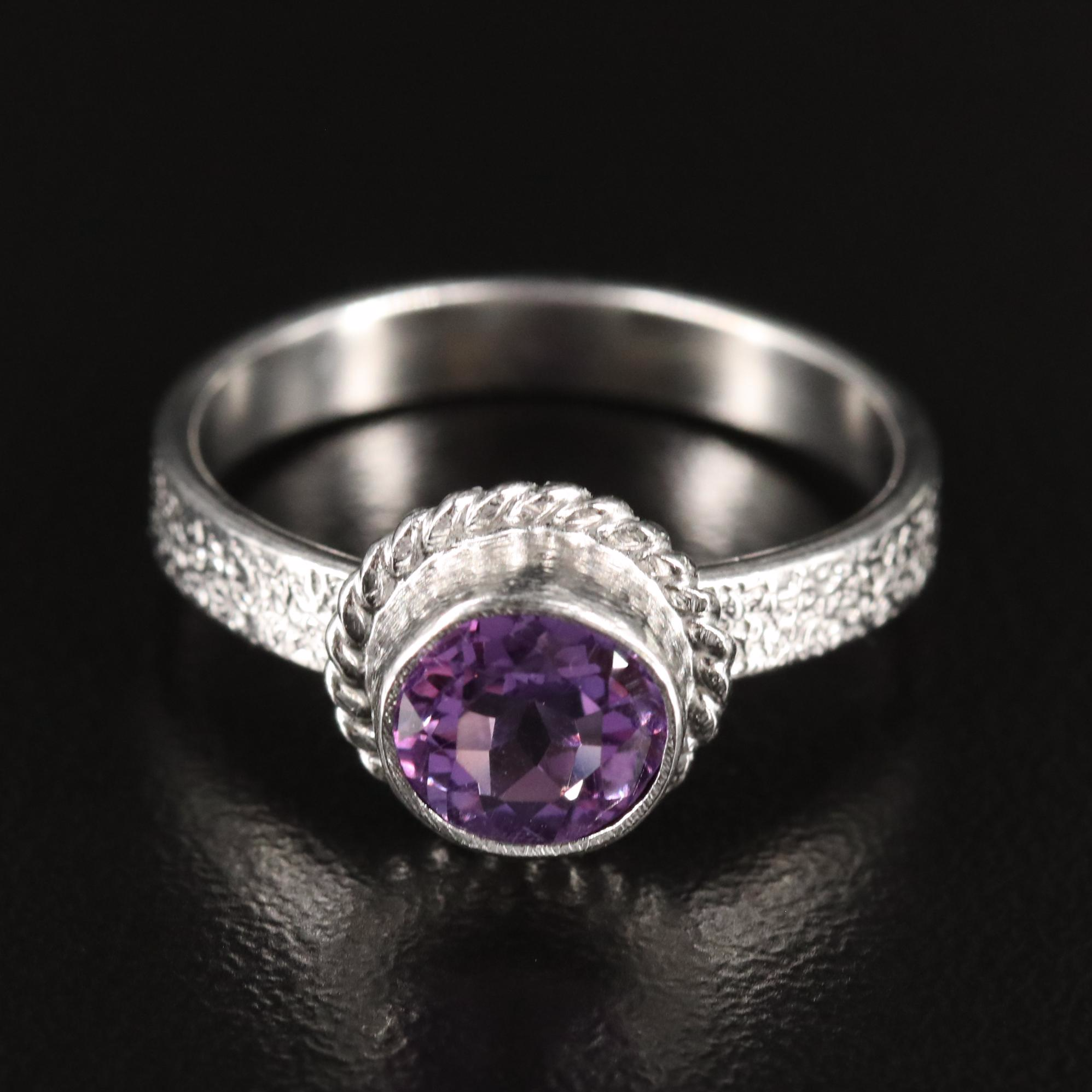 Amethyst Solitaire Ring