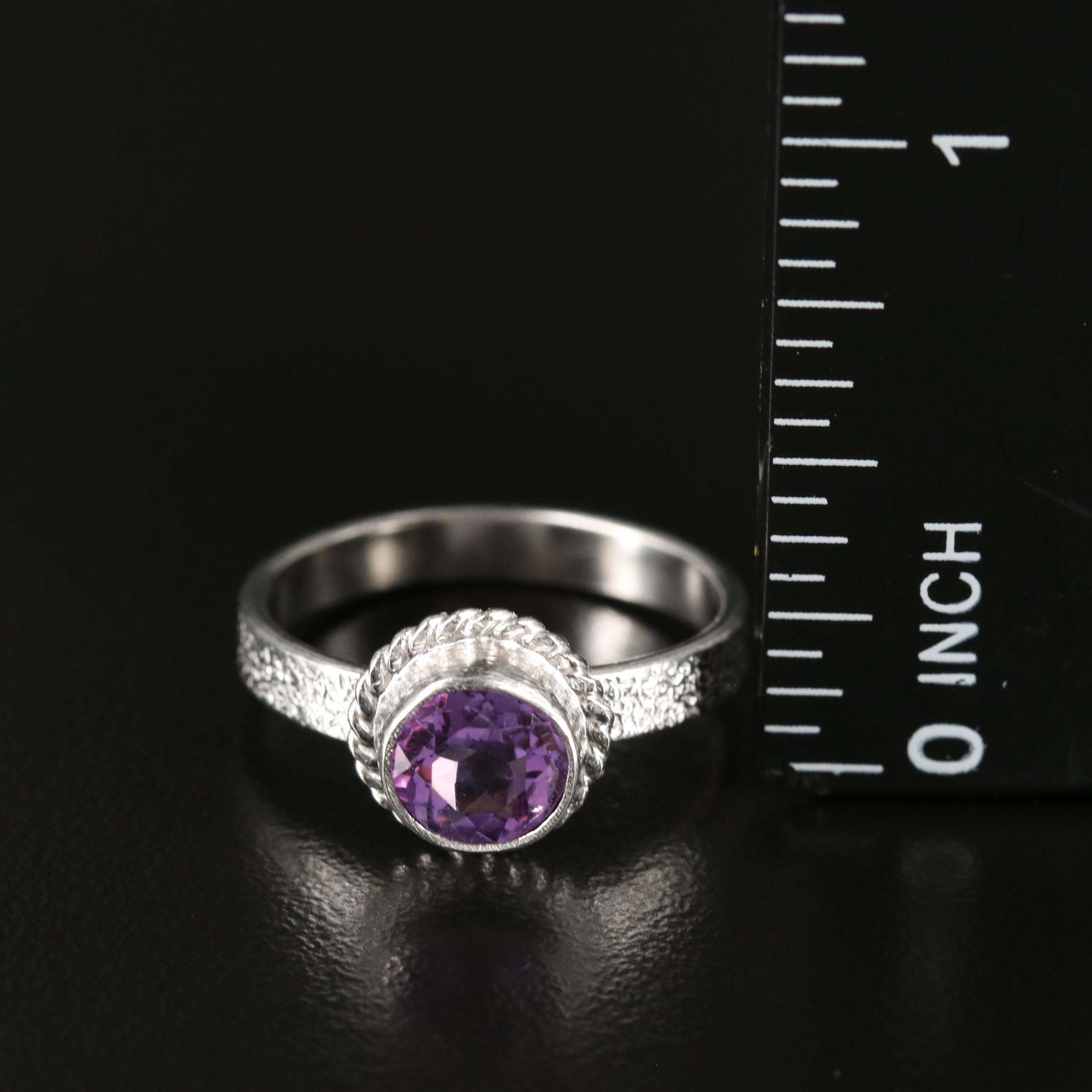 Amethyst Solitaire Ring