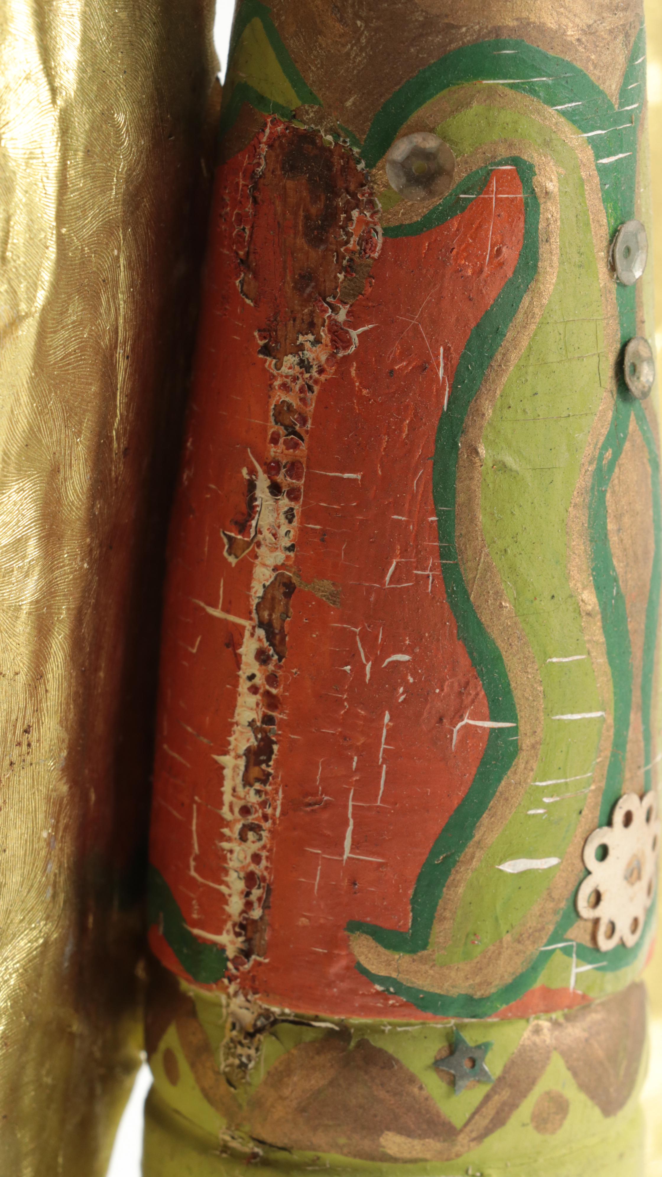 Angel and Other Hand-Painted Wood Figurines