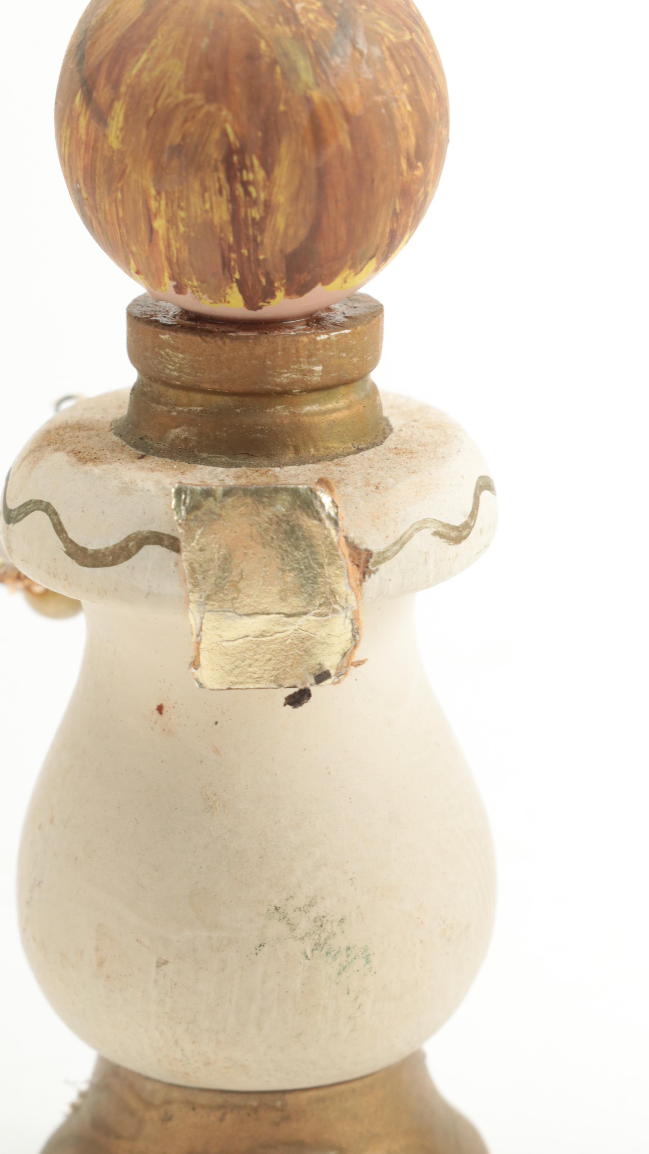 Angel and Other Hand-Painted Wood Figurines