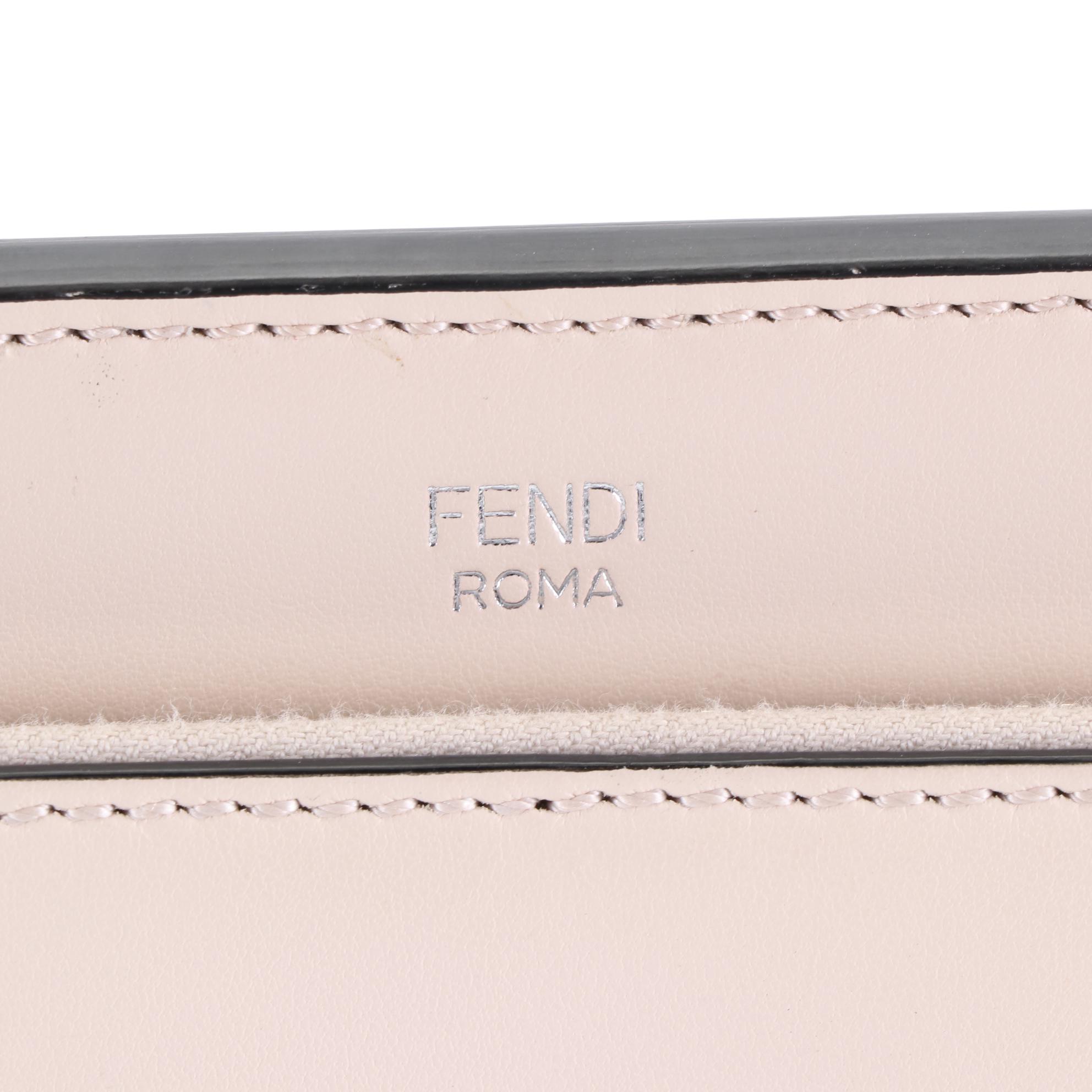 Fendi Medium DotCom Satchel in Leather with Whipstitch Detail