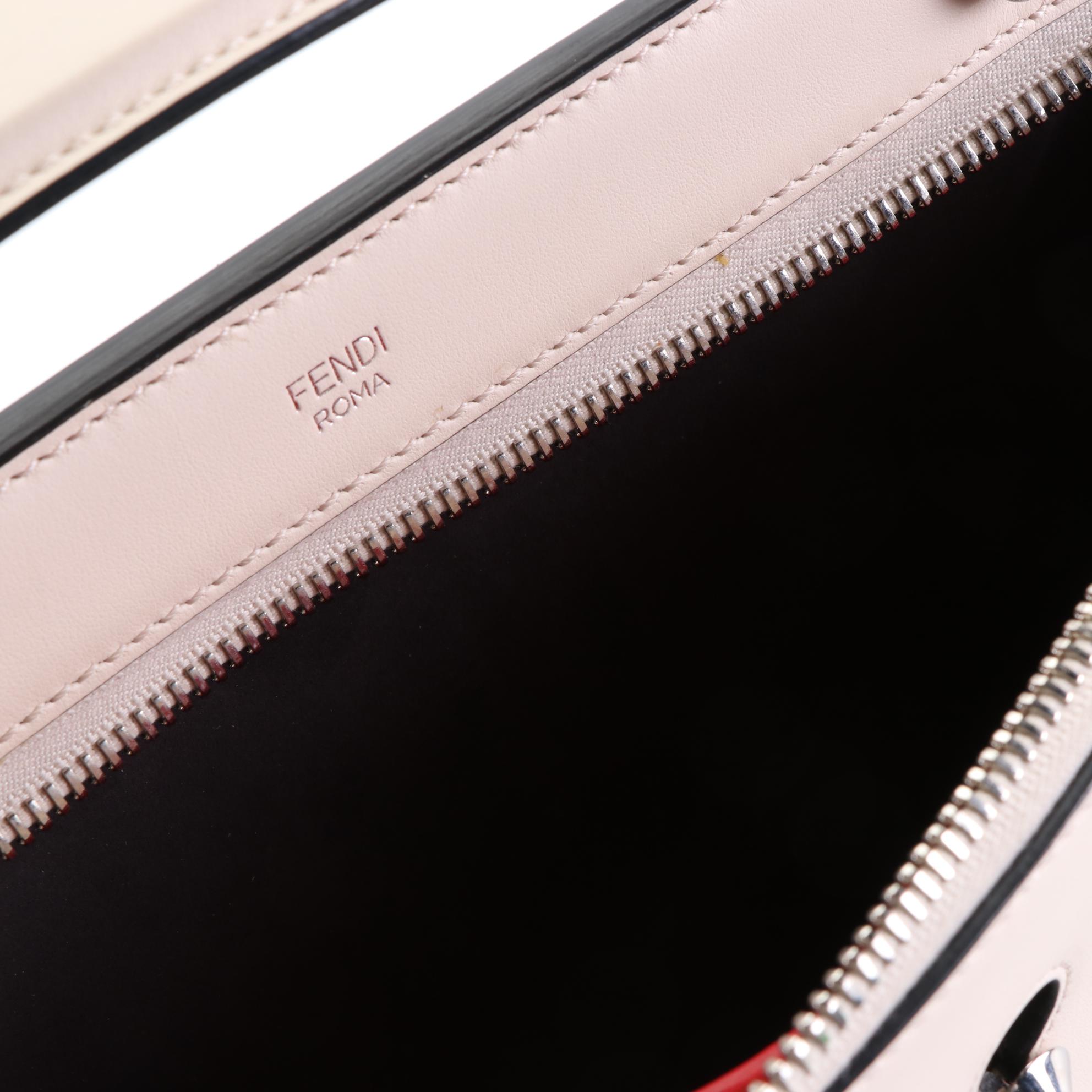 Fendi Medium DotCom Satchel in Leather with Whipstitch Detail