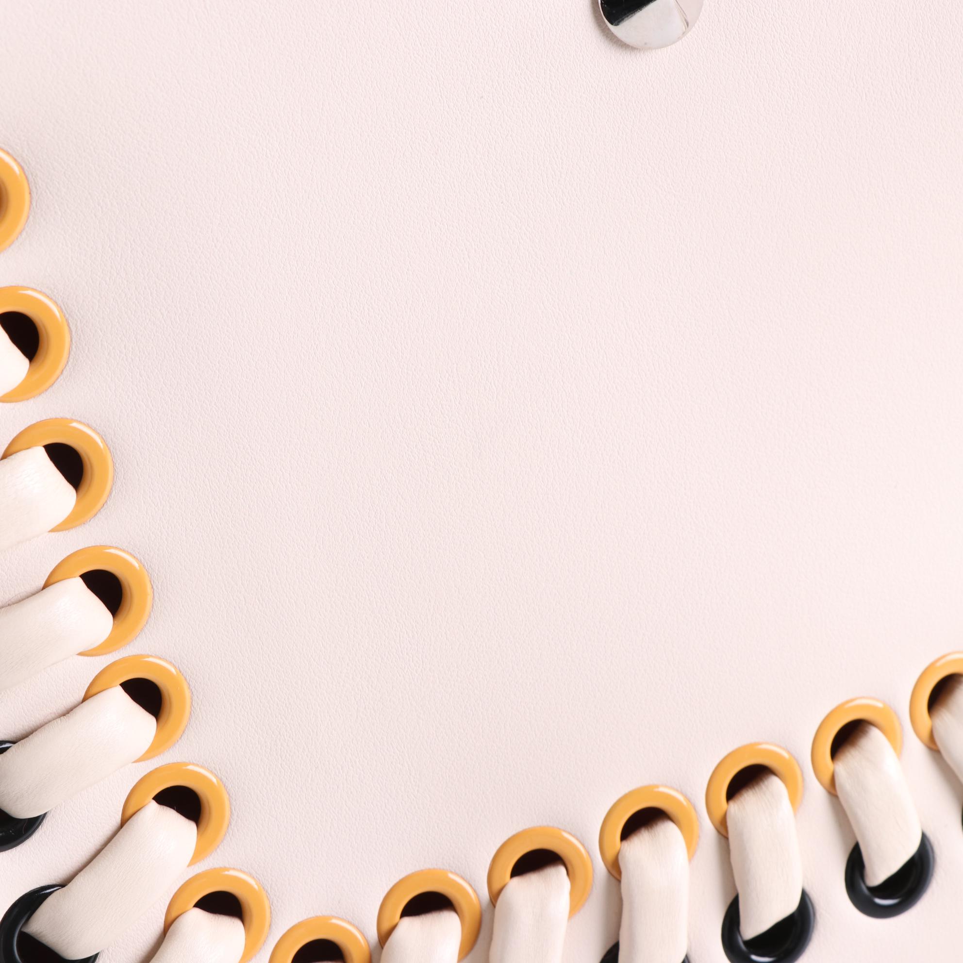 Fendi Medium DotCom Satchel in Leather with Whipstitch Detail