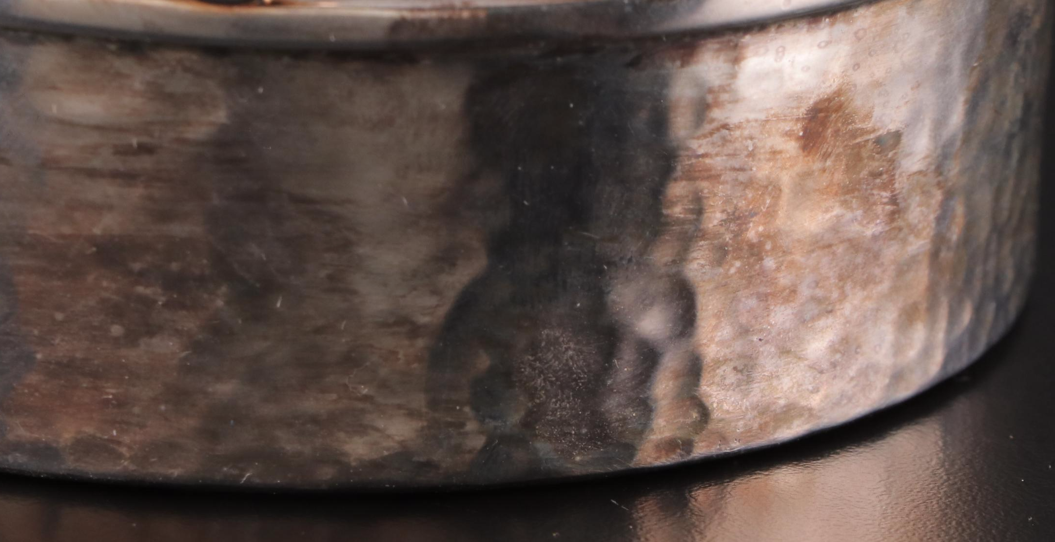 Emilia Castillo Mexican Hammered Silver Plate Coaster Set with Bezel Set Stones